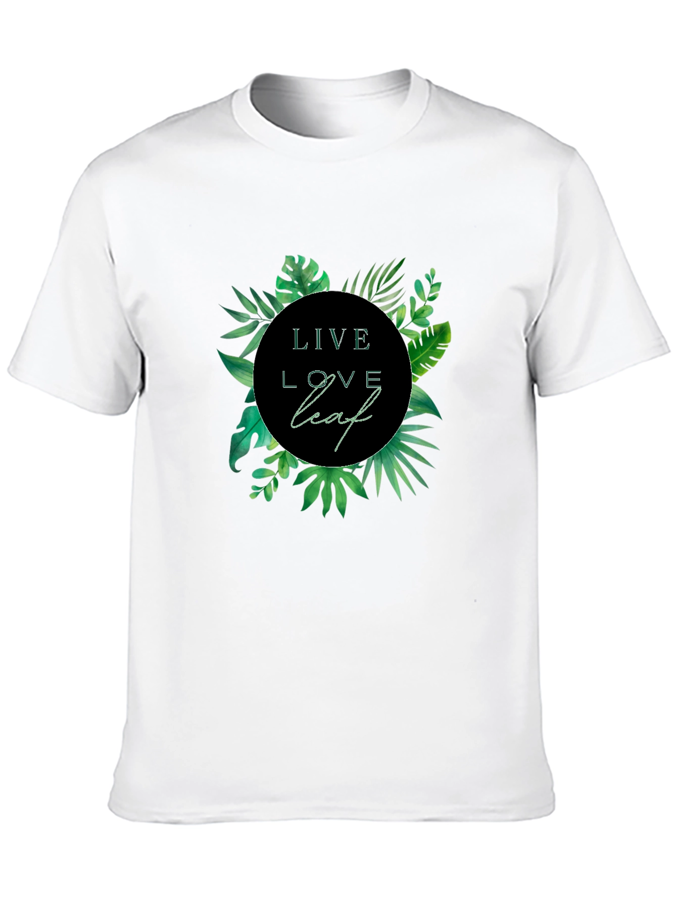 Live Love Leaf Graphic Tee - Nature Inspired Style
