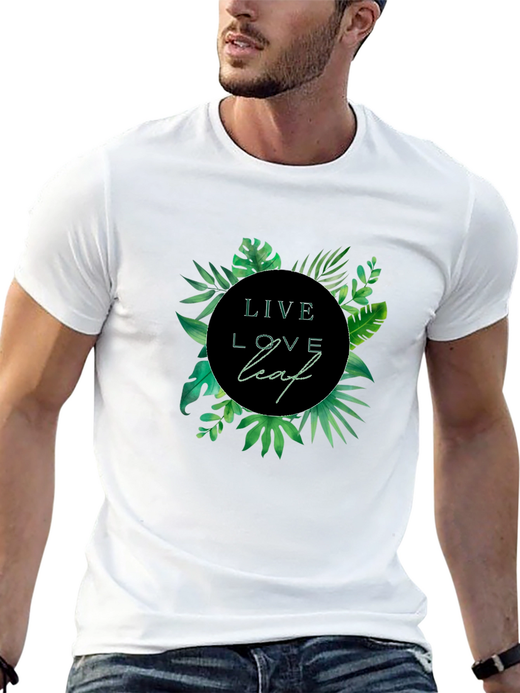 Live Love Leaf Graphic Tee - Nature Inspired Style