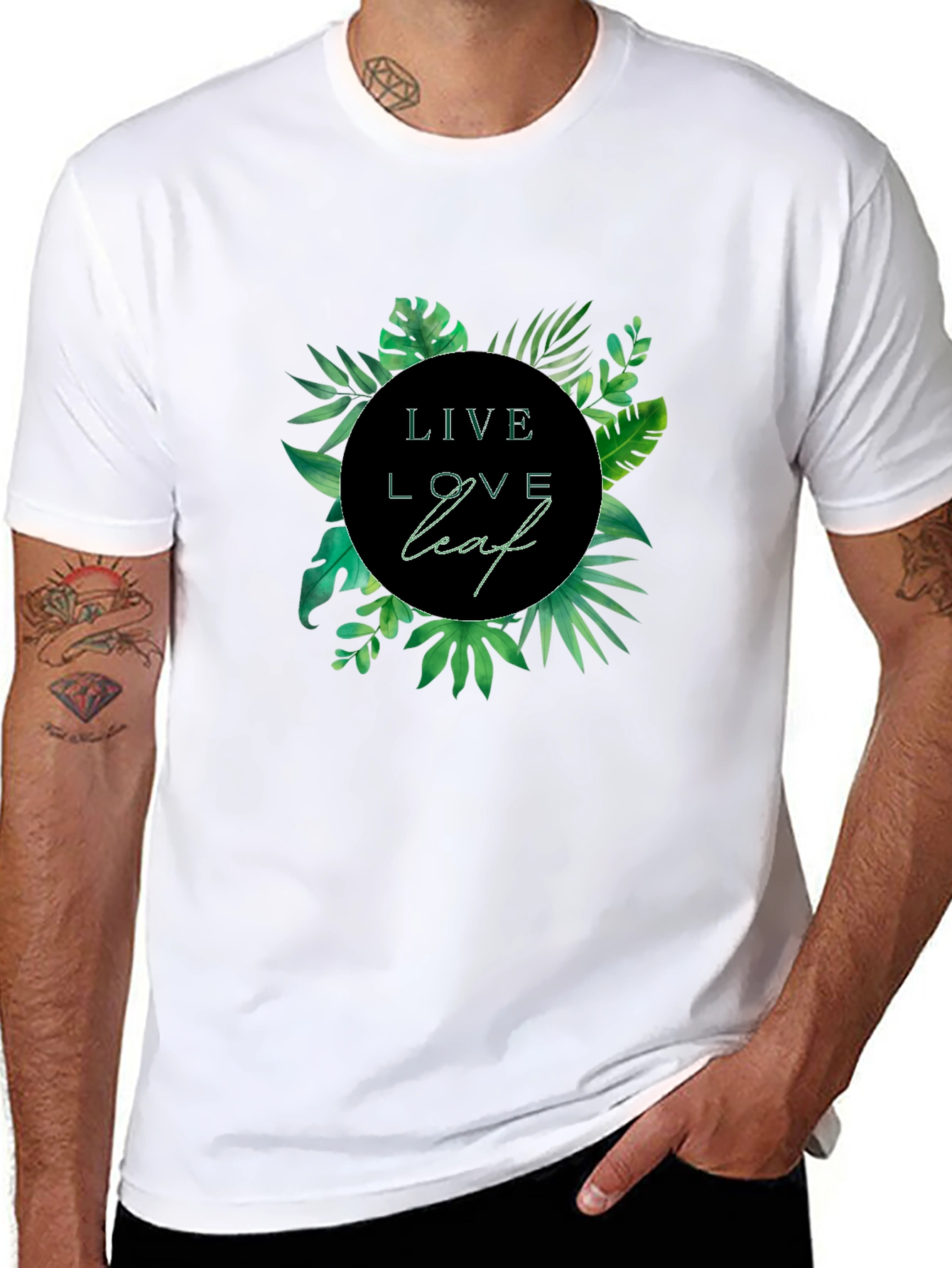Live Love Leaf Graphic Tee - Nature Inspired Style