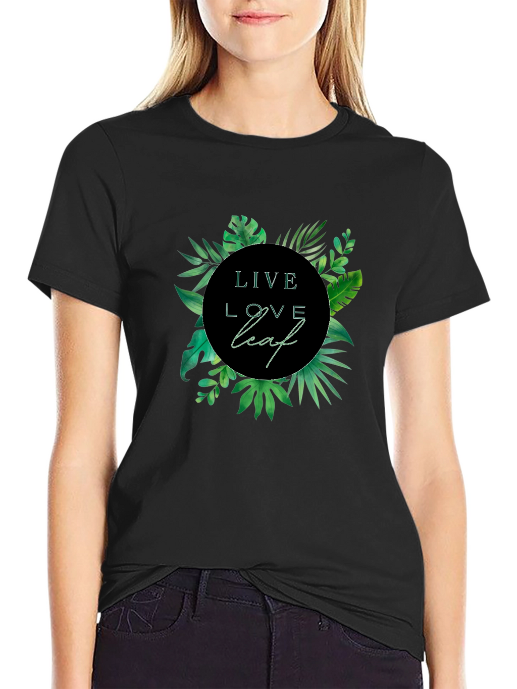 Live Love Leaf Graphic Tee - Nature Inspired Style