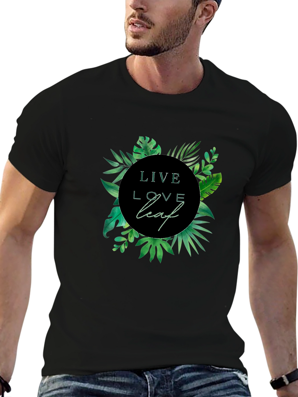 Live Love Leaf Graphic Tee - Nature Inspired Style