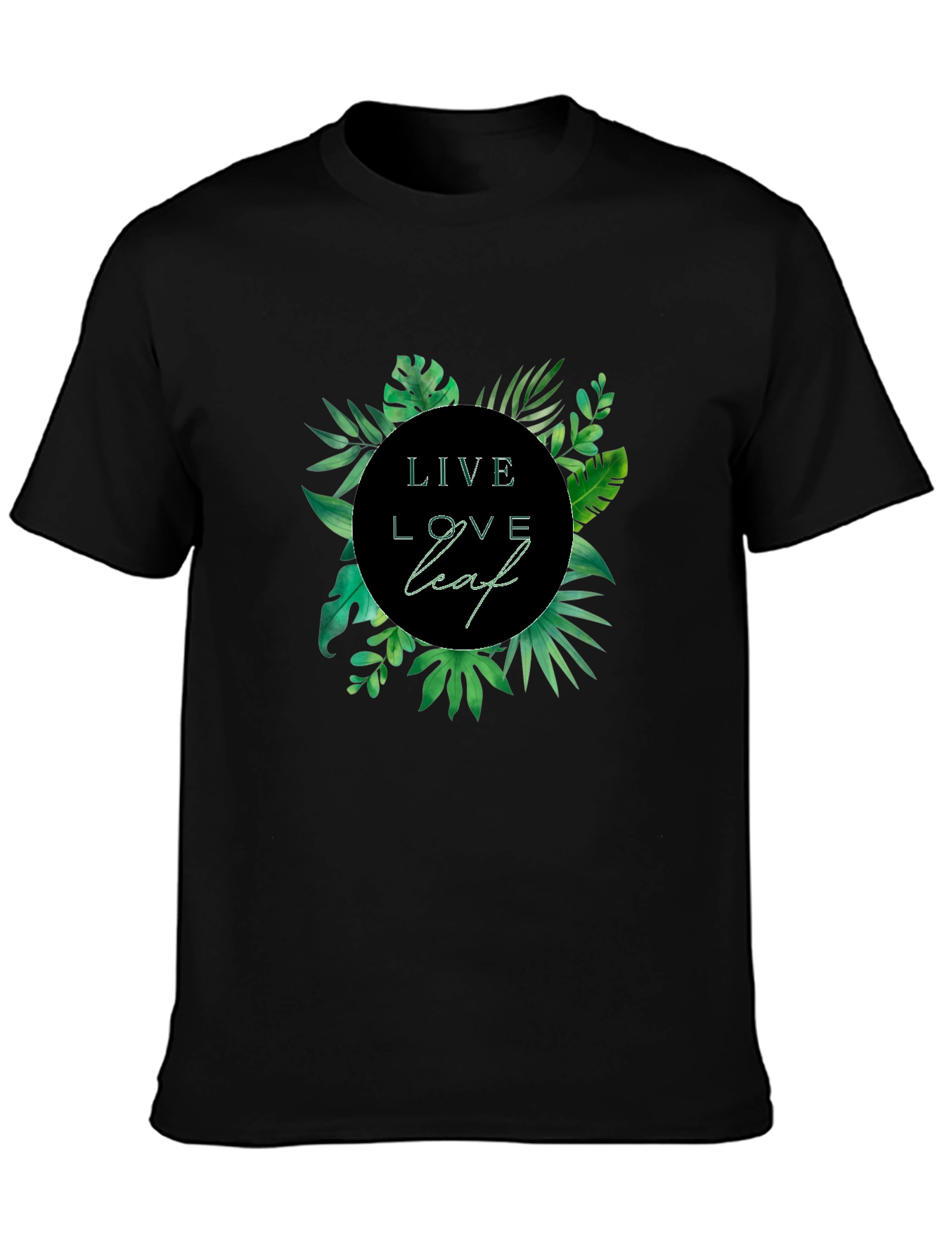 Live Love Leaf Graphic Tee - Nature Inspired Style