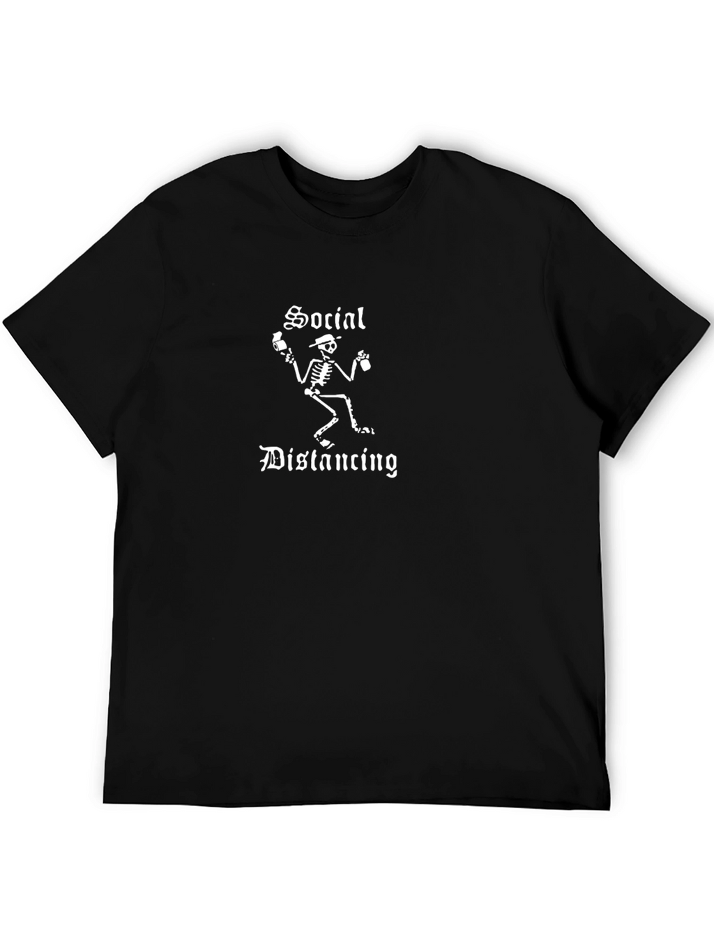 Social Distancing Skeleton Graphic Tee - Black