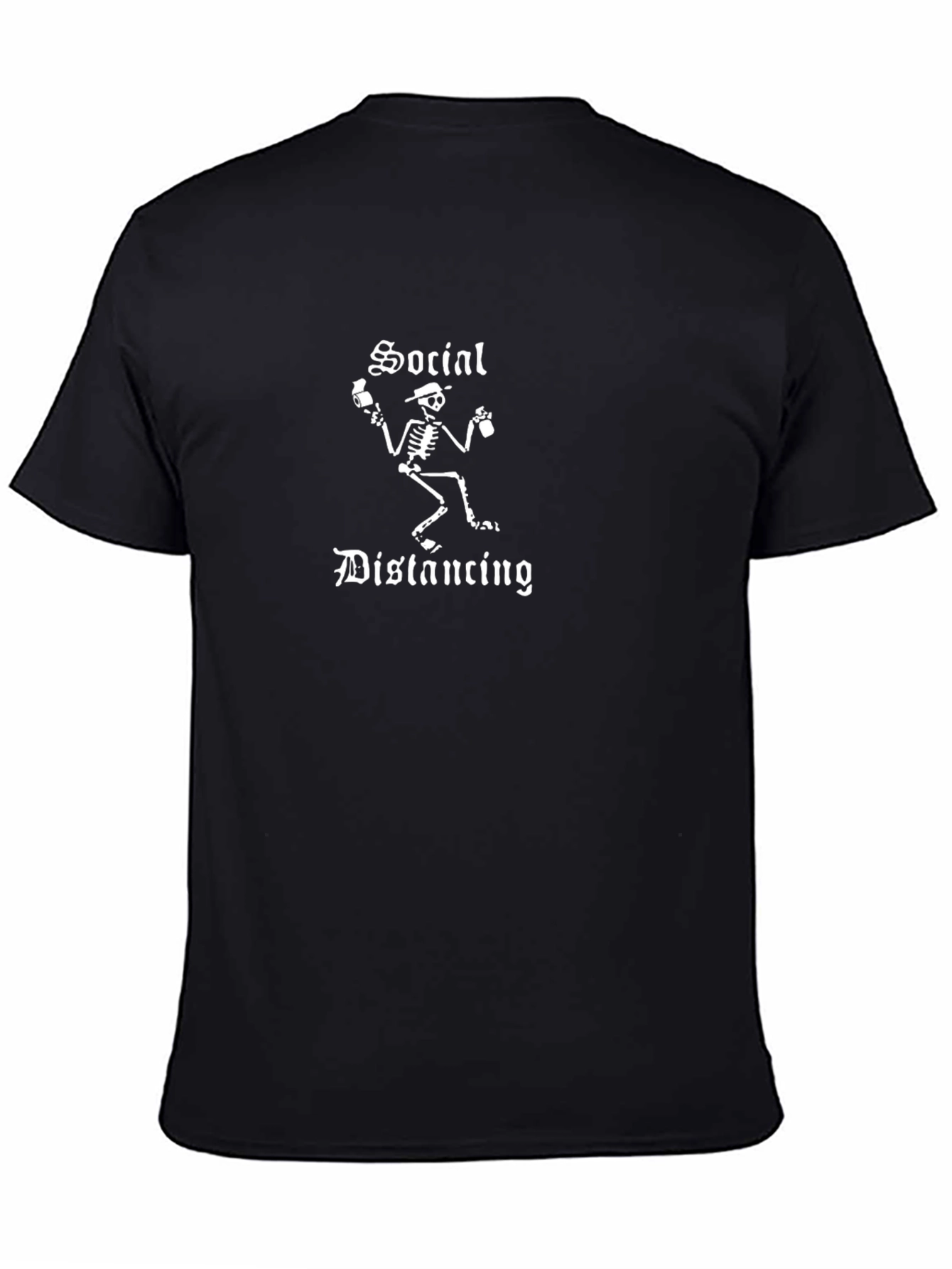 Social Distancing Skeleton Graphic Tee - Black
