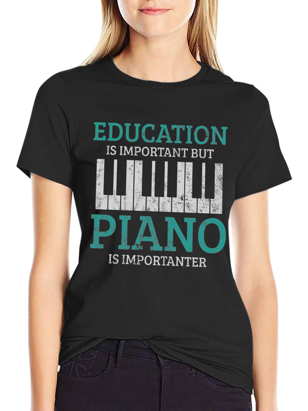 Education vs Piano T-Shirt