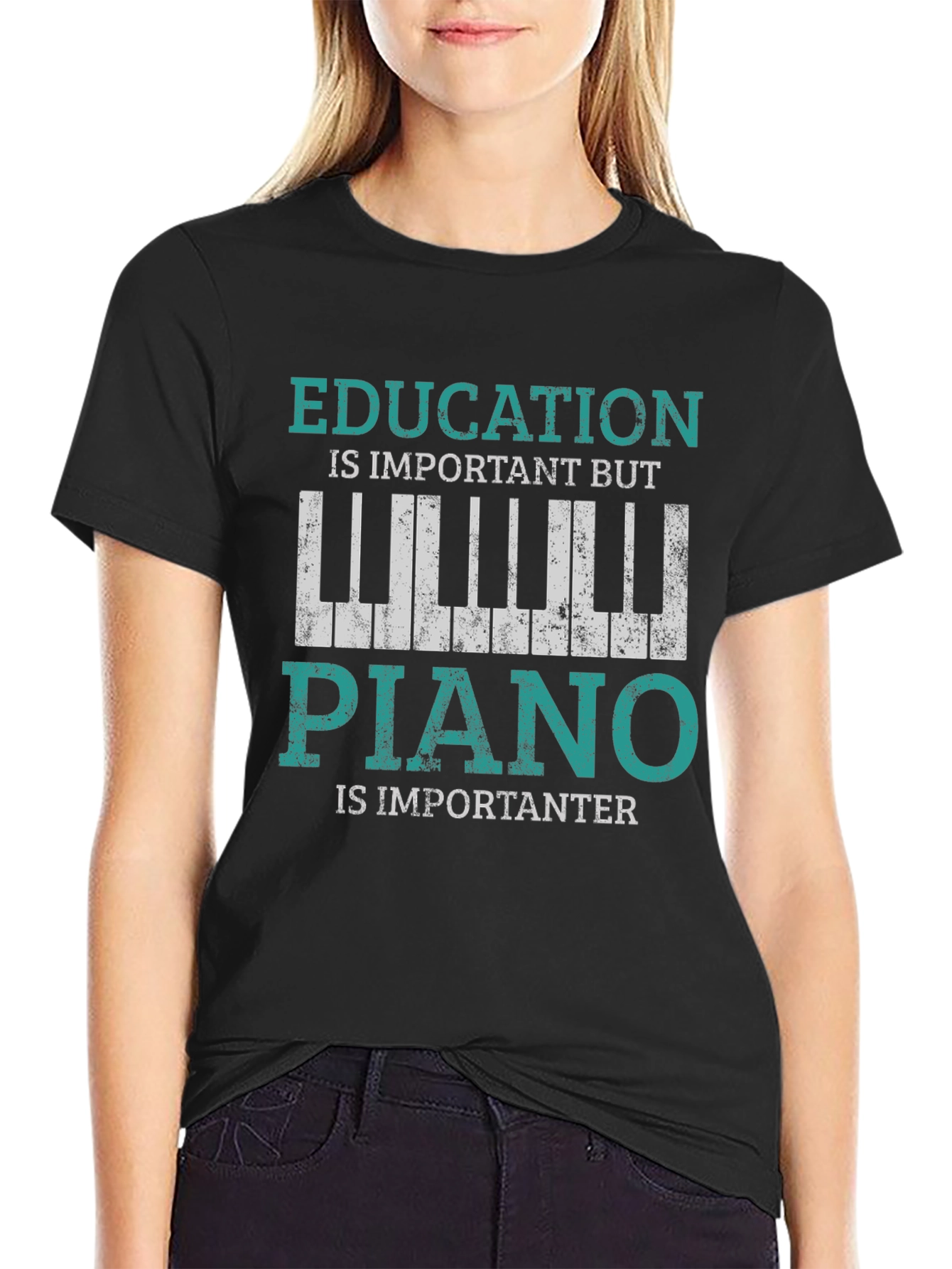 Education vs Piano T-Shirt