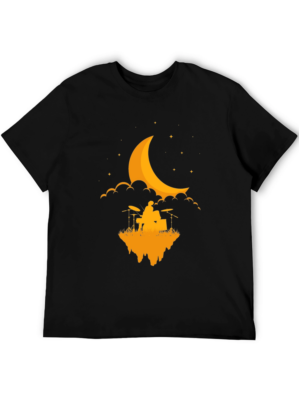 Drummer Moon T-Shirt - Black