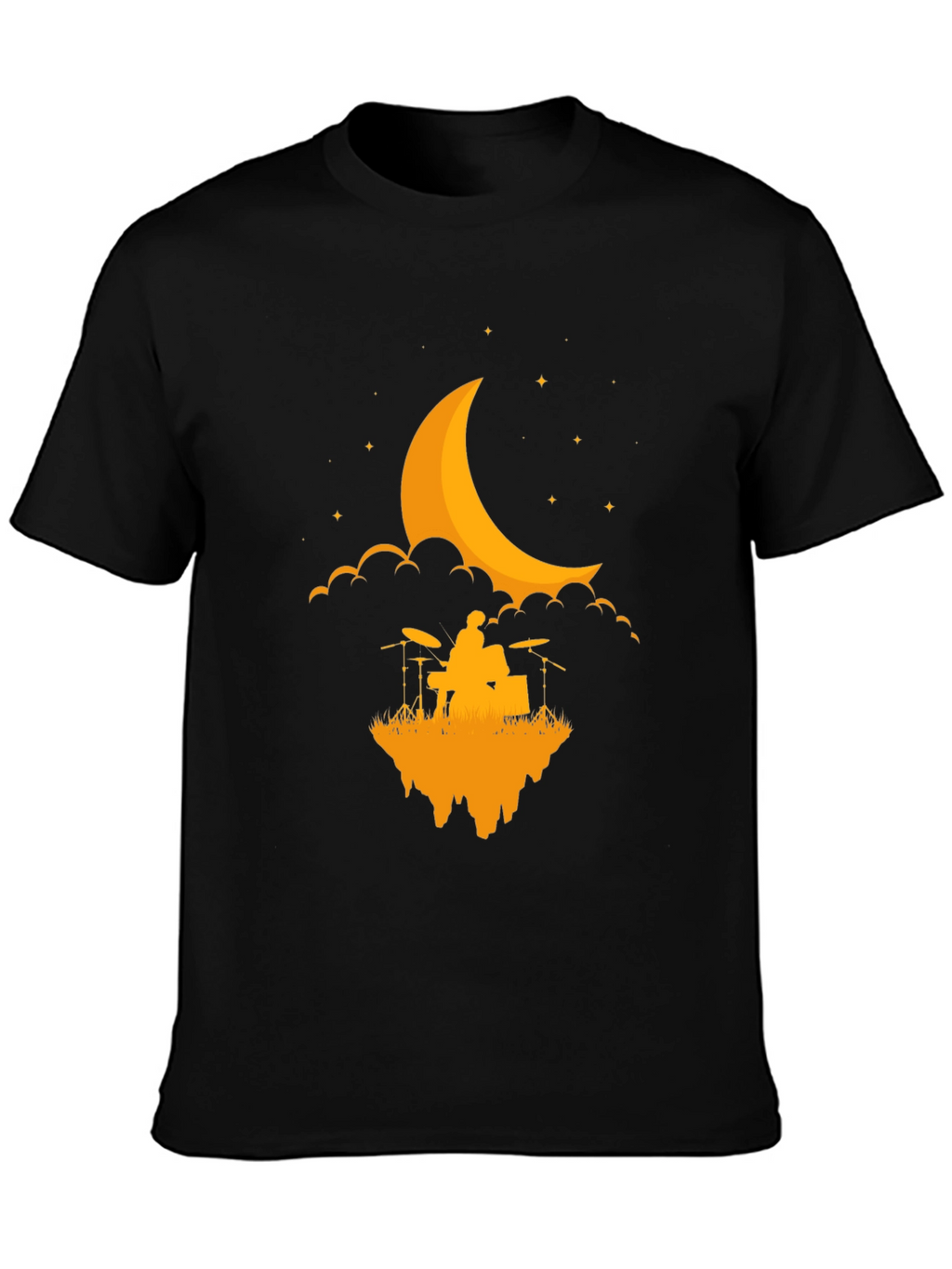 Drummer Moon T-Shirt - Black