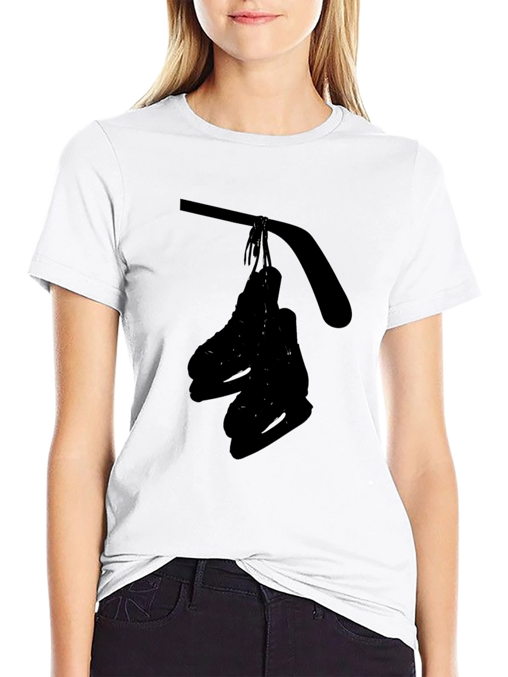 Black Hockey Skates Graphic T-Shirt