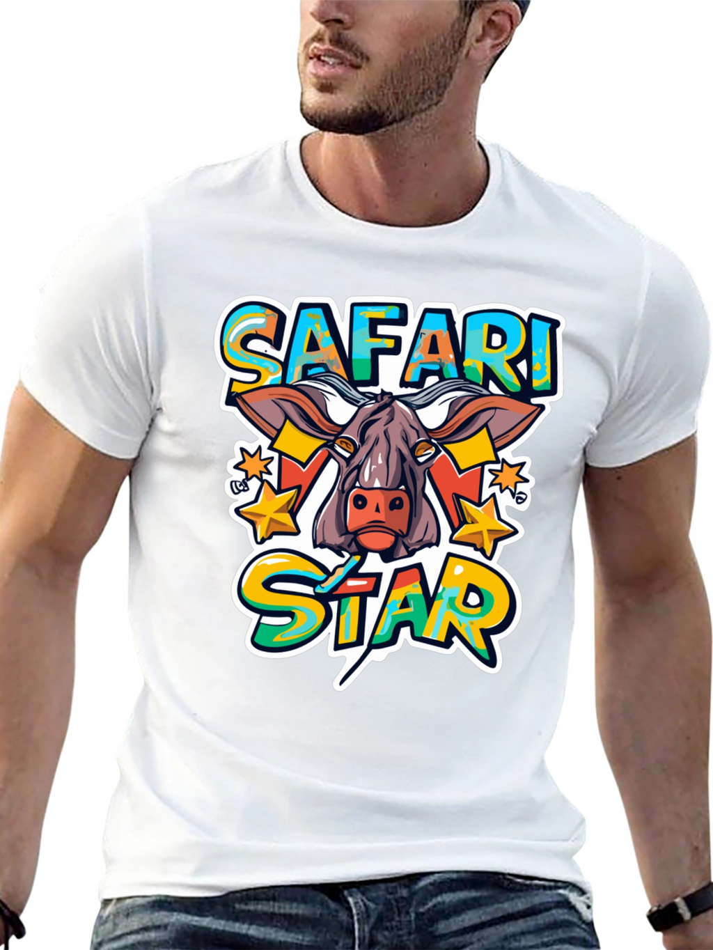 Safari Star Graphic Print T-Shirt