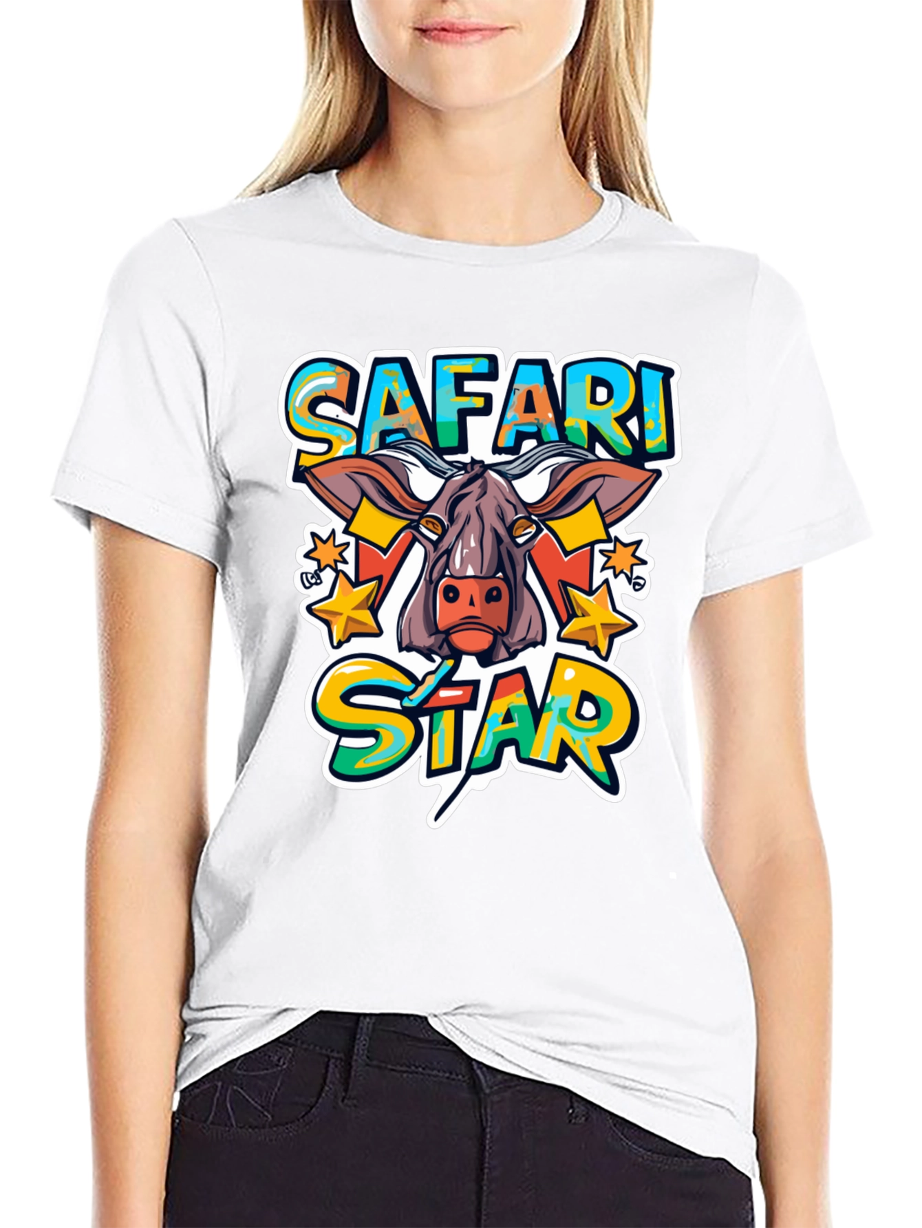 Safari Star Graphic Print T-Shirt