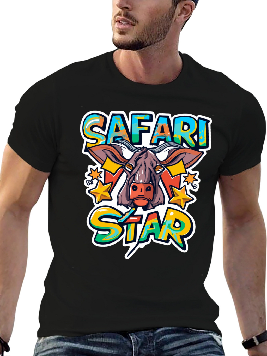 Safari Star Graphic Print T-Shirt