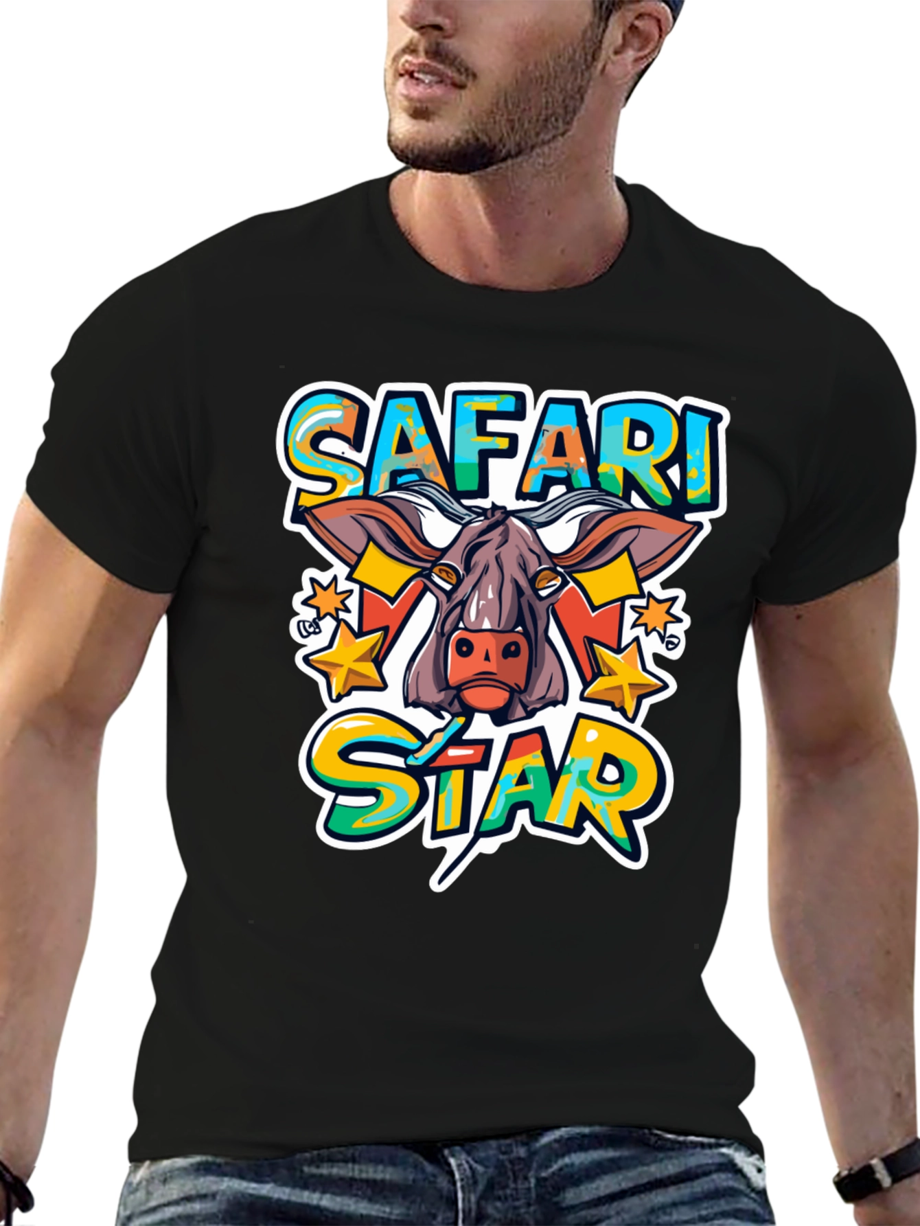 Safari Star Graphic Print T-Shirt