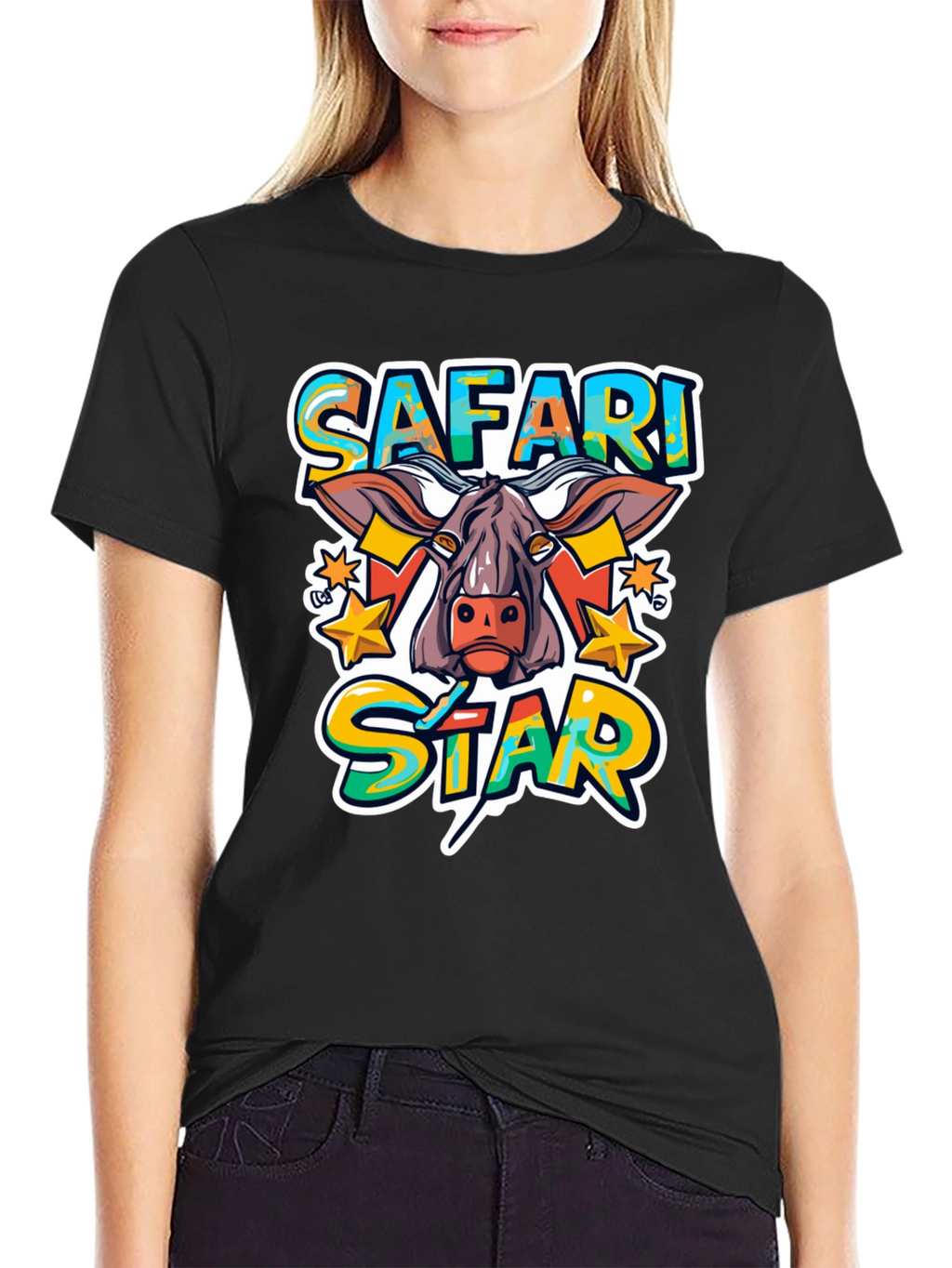 Safari Star Graphic Print T-Shirt