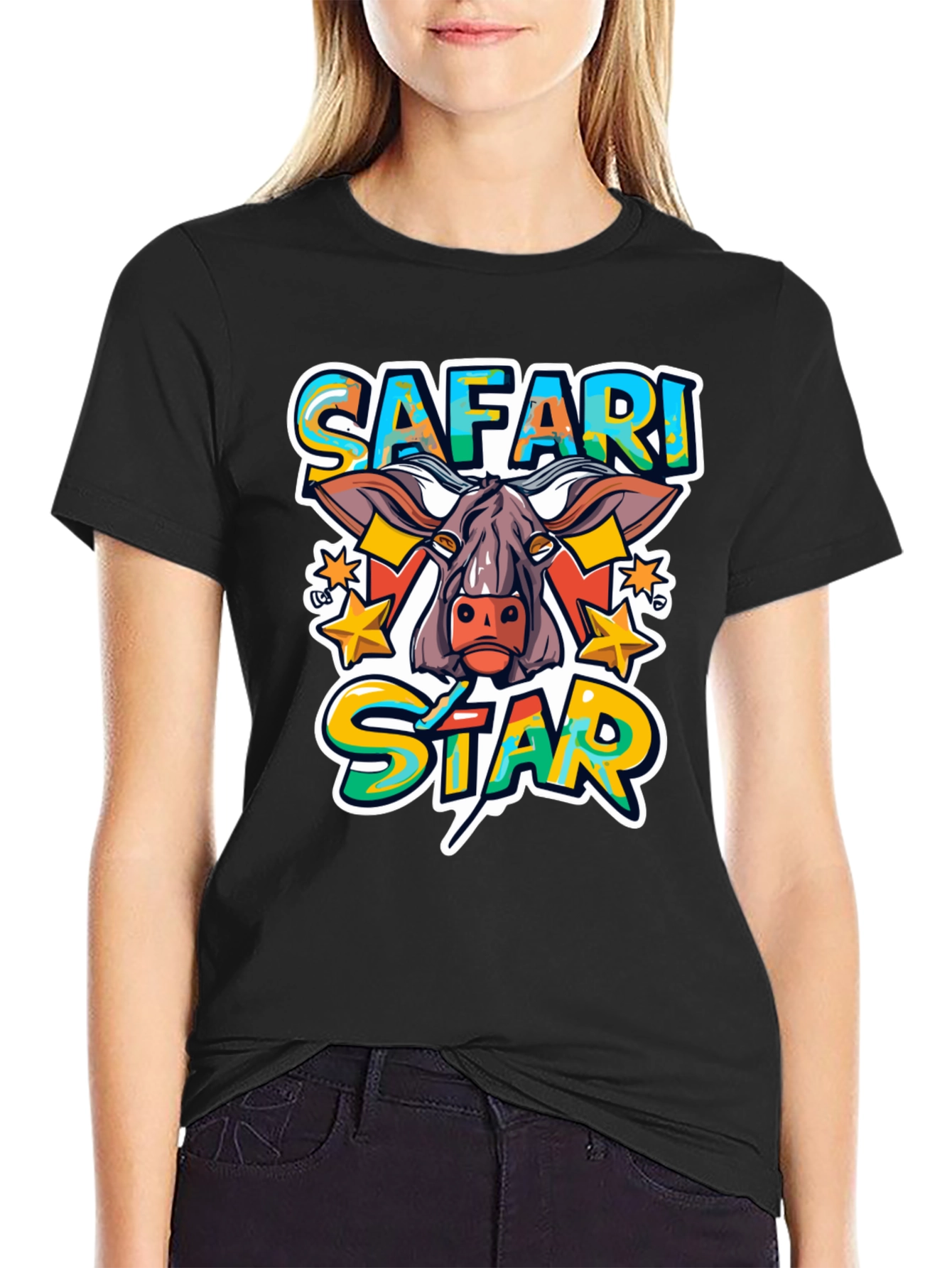 Safari Star Graphic Print T-Shirt