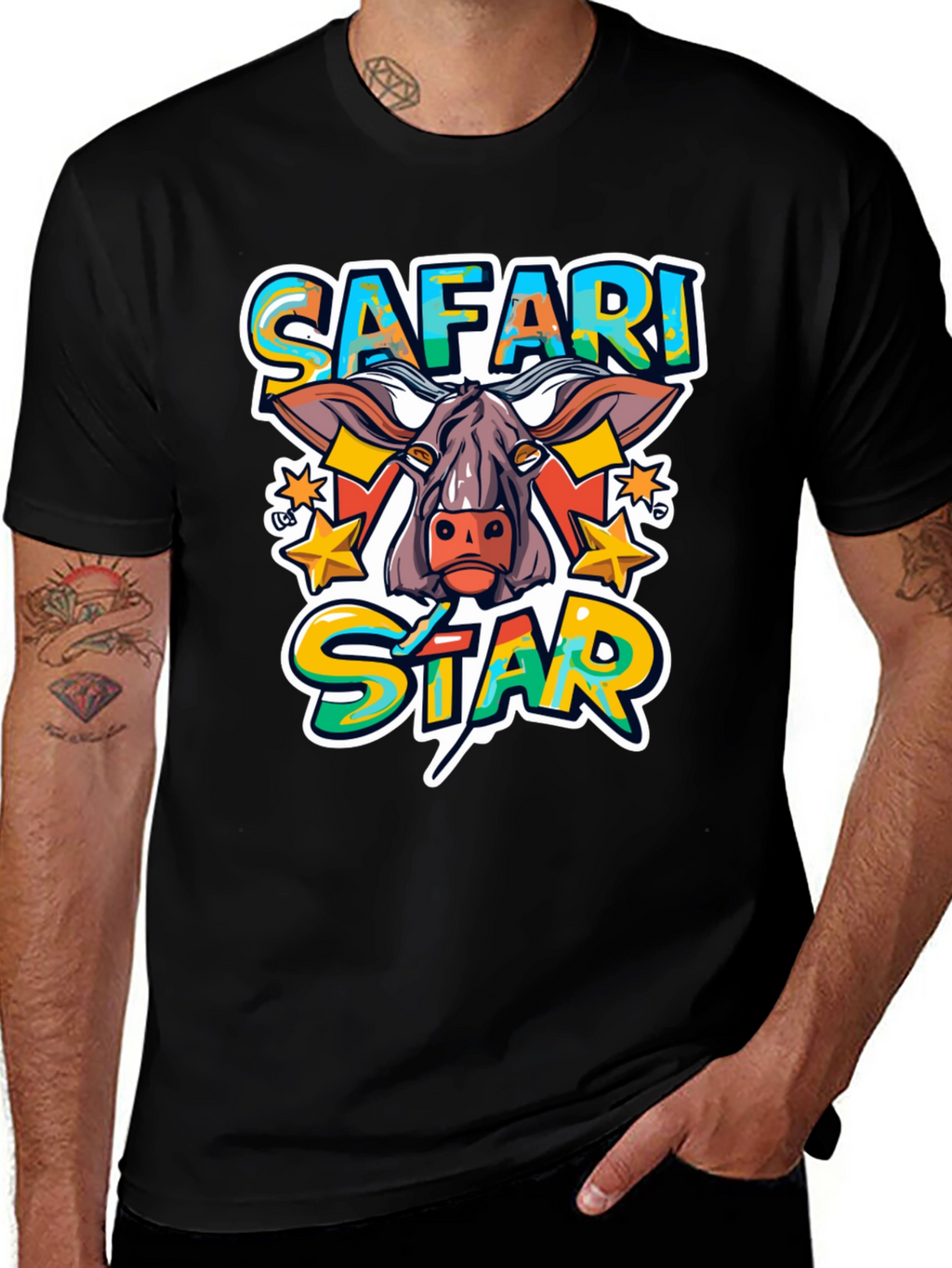 Safari Star Graphic Print T-Shirt