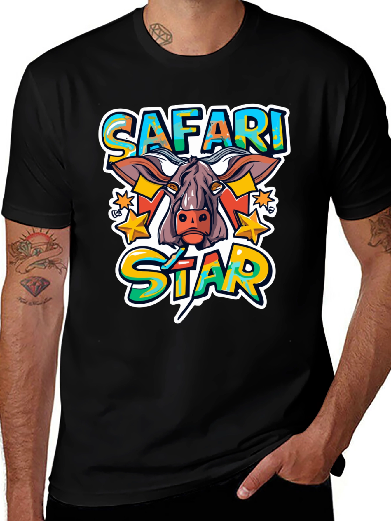 Safari Star Graphic Print T-Shirt