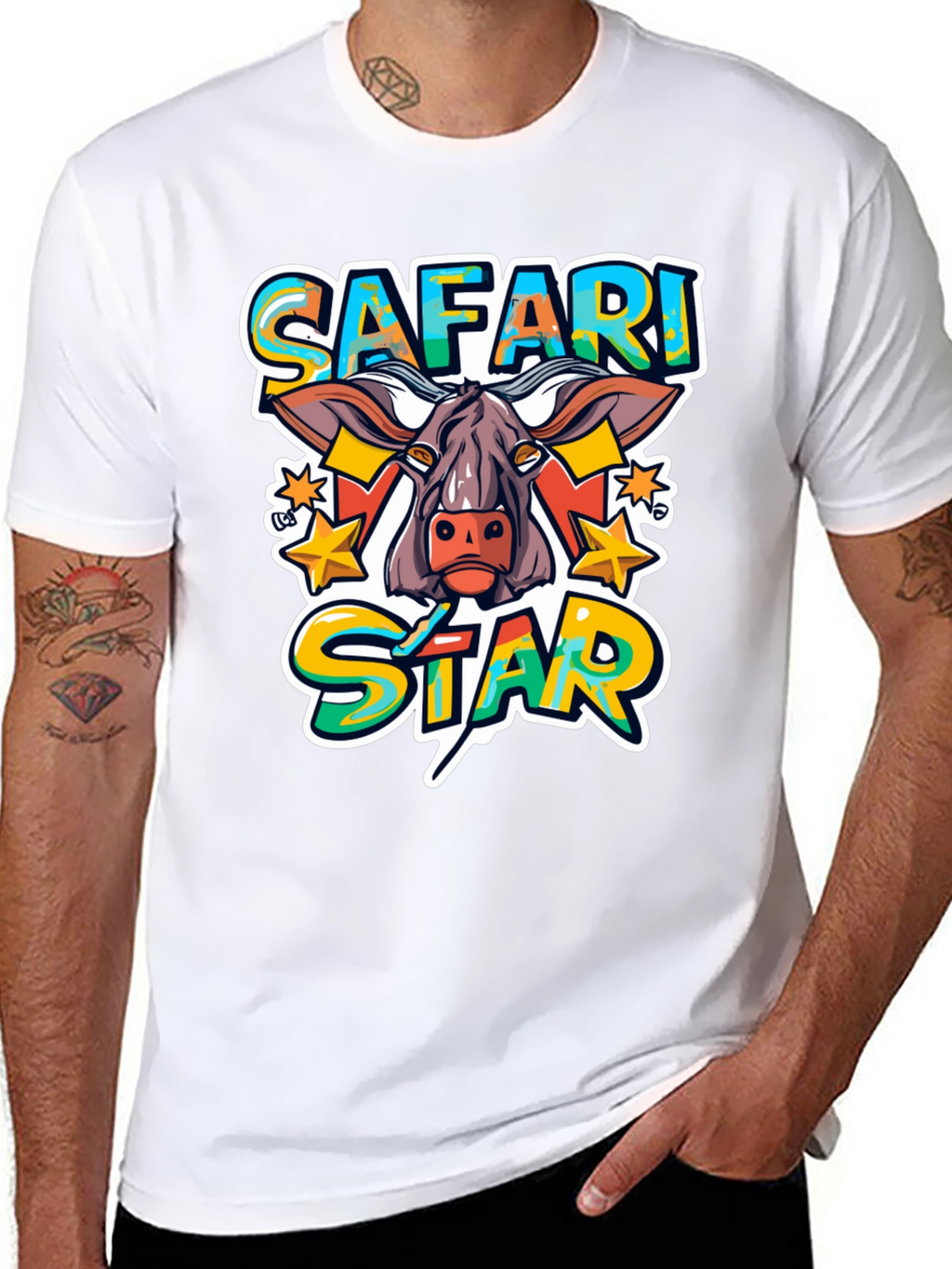 Safari Star Graphic Print T-Shirt
