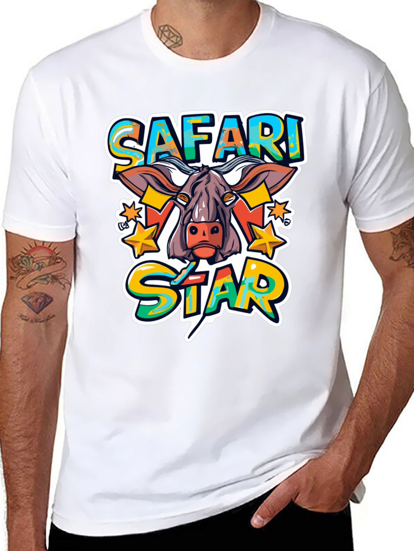 Safari Star Graphic Print T-Shirt