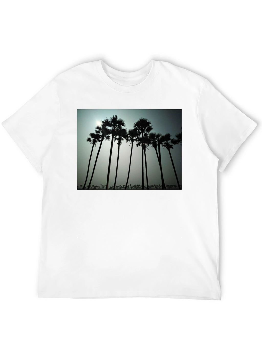 Tropical Silhouette T-Shirt - Black Cotton Tee