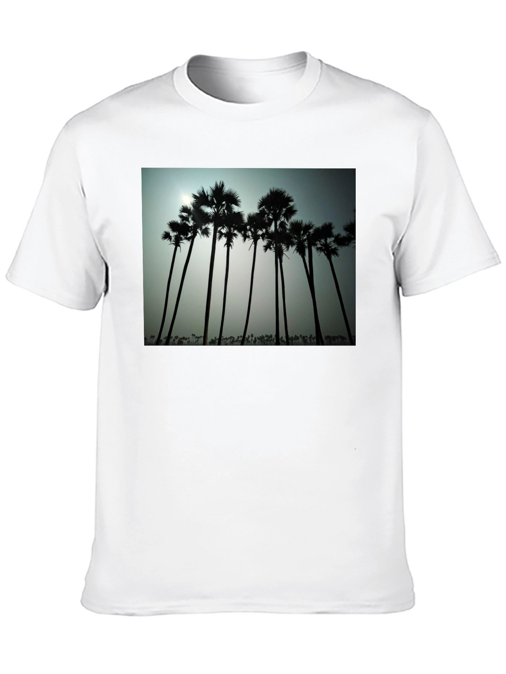 Tropical Silhouette T-Shirt - Black Cotton Tee