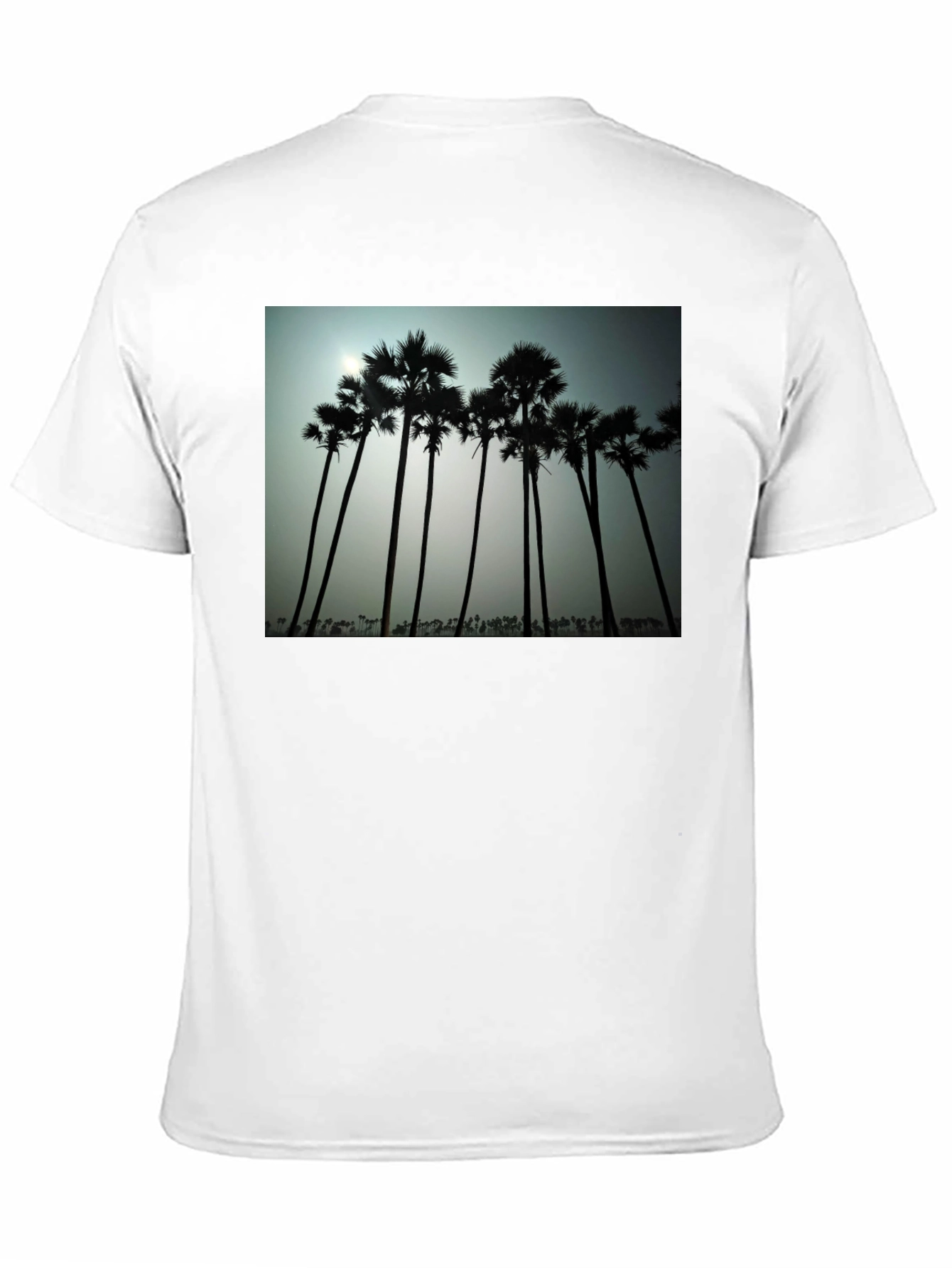 Tropical Silhouette T-Shirt - Black Cotton Tee