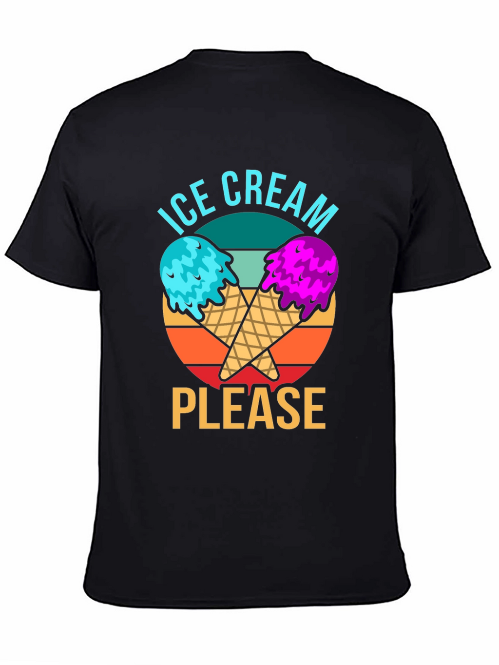 Ice Cream Please Graphic Tee - Novelty T-Shirt