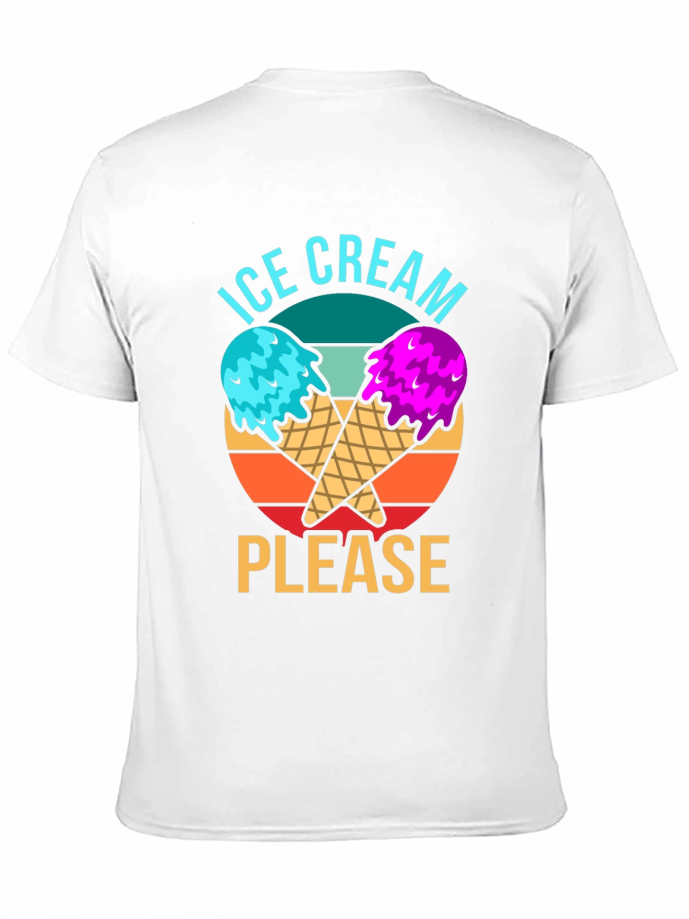 Ice Cream Please Graphic Tee - Novelty T-Shirt