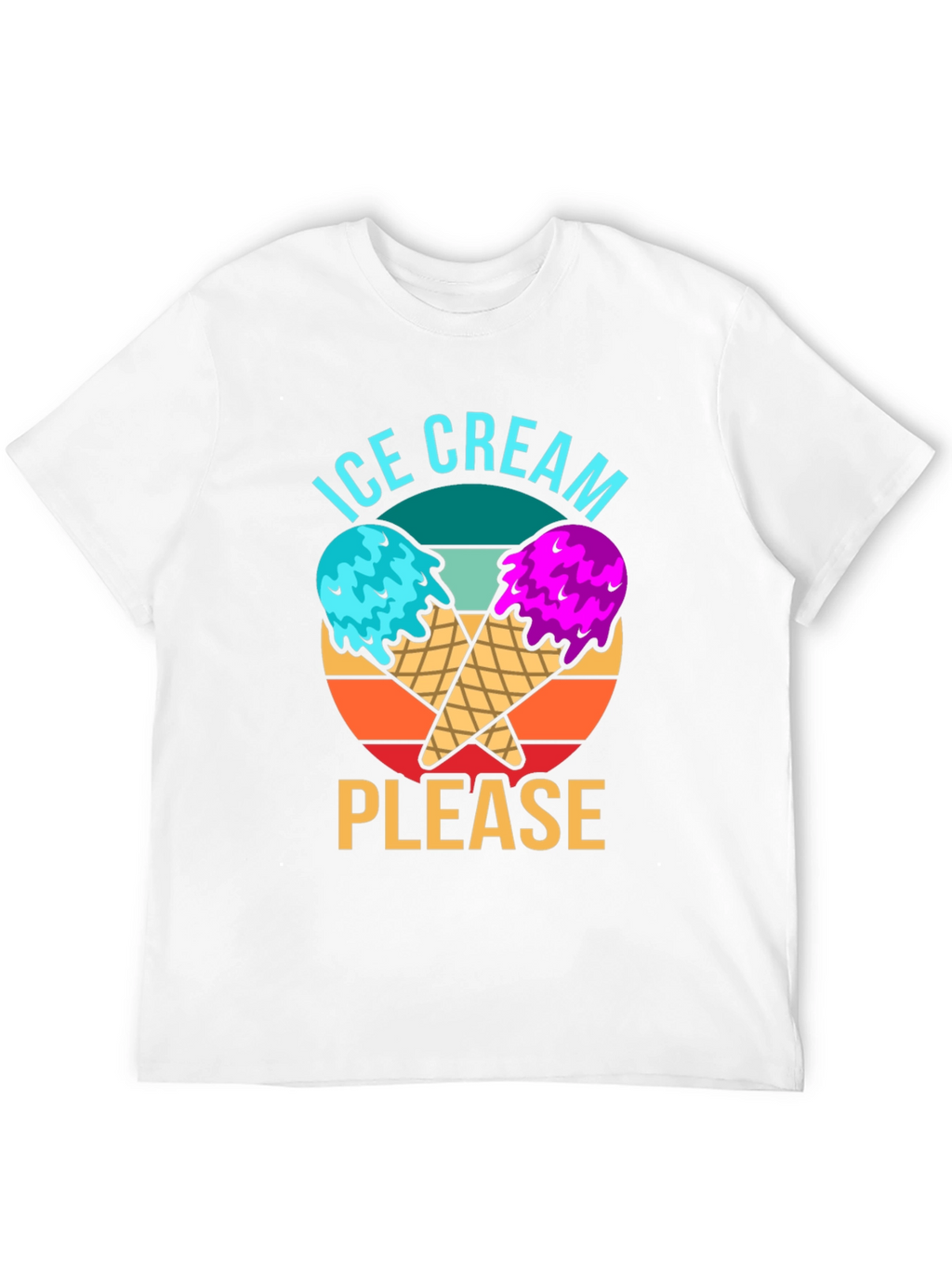 Ice Cream Please Graphic Tee - Novelty T-Shirt