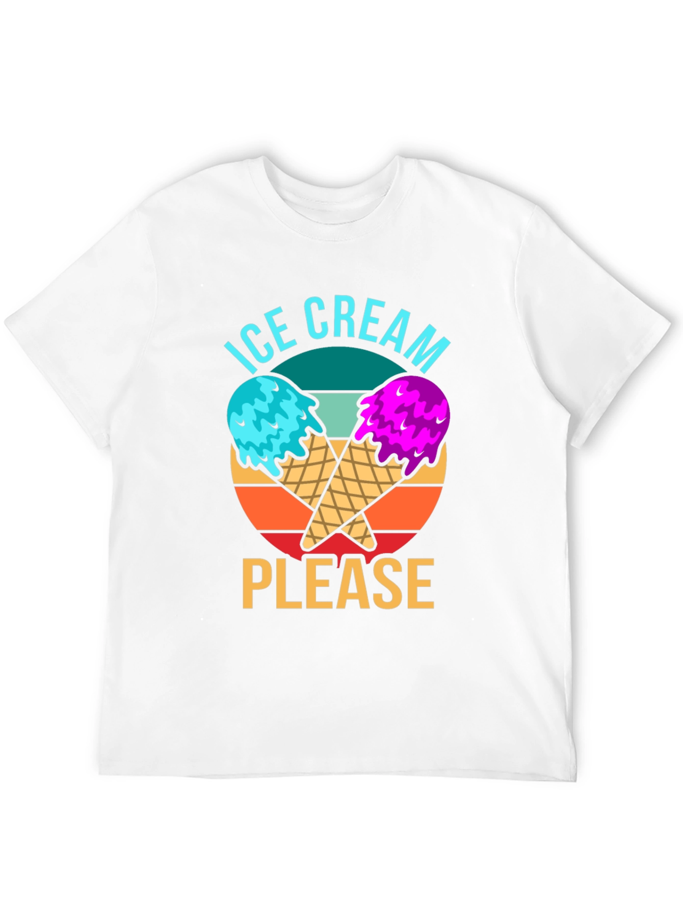 Ice Cream Please Graphic Tee - Novelty T-Shirt