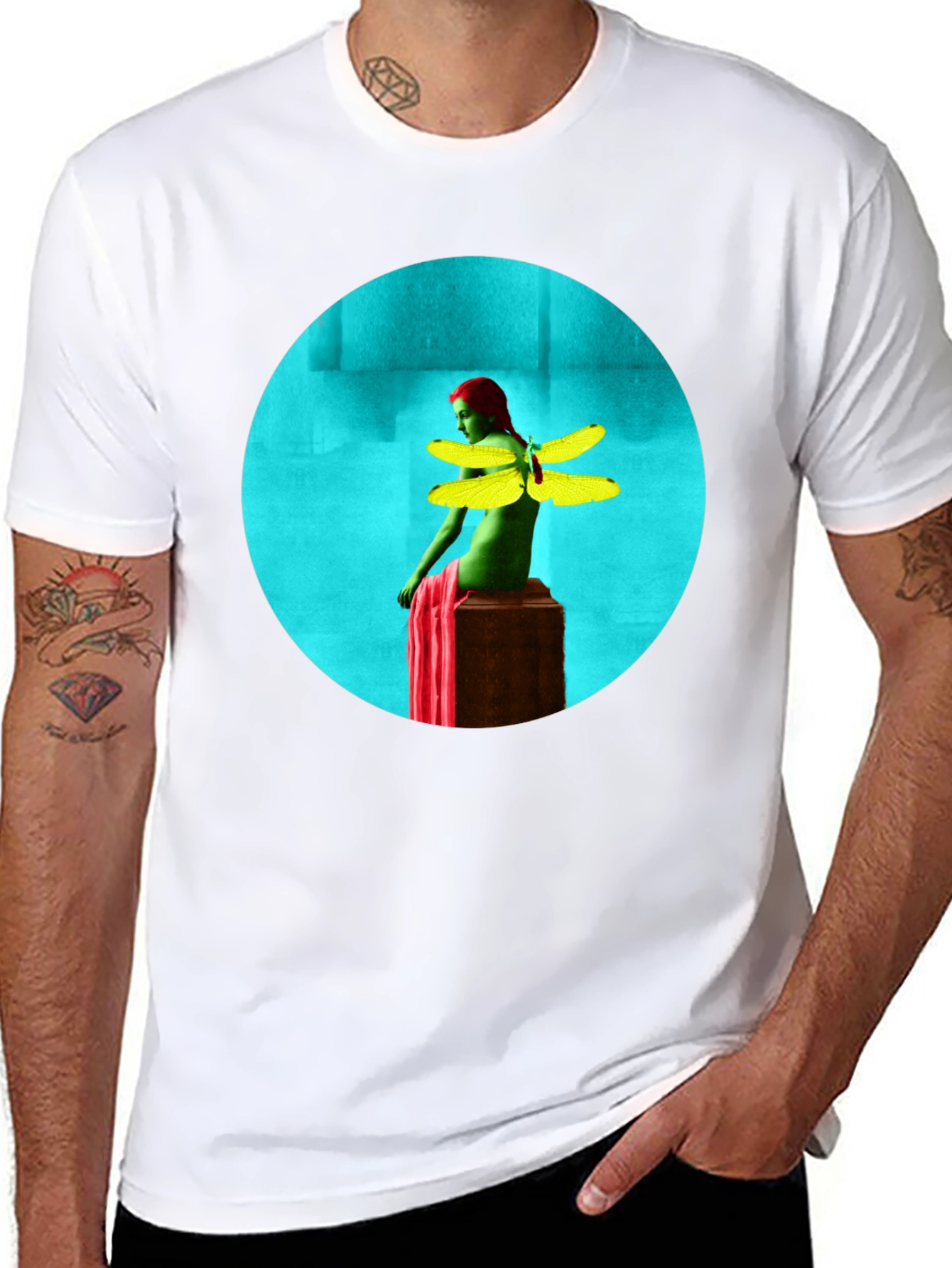 Artistic Graphic Tee - Dragonfly Woman