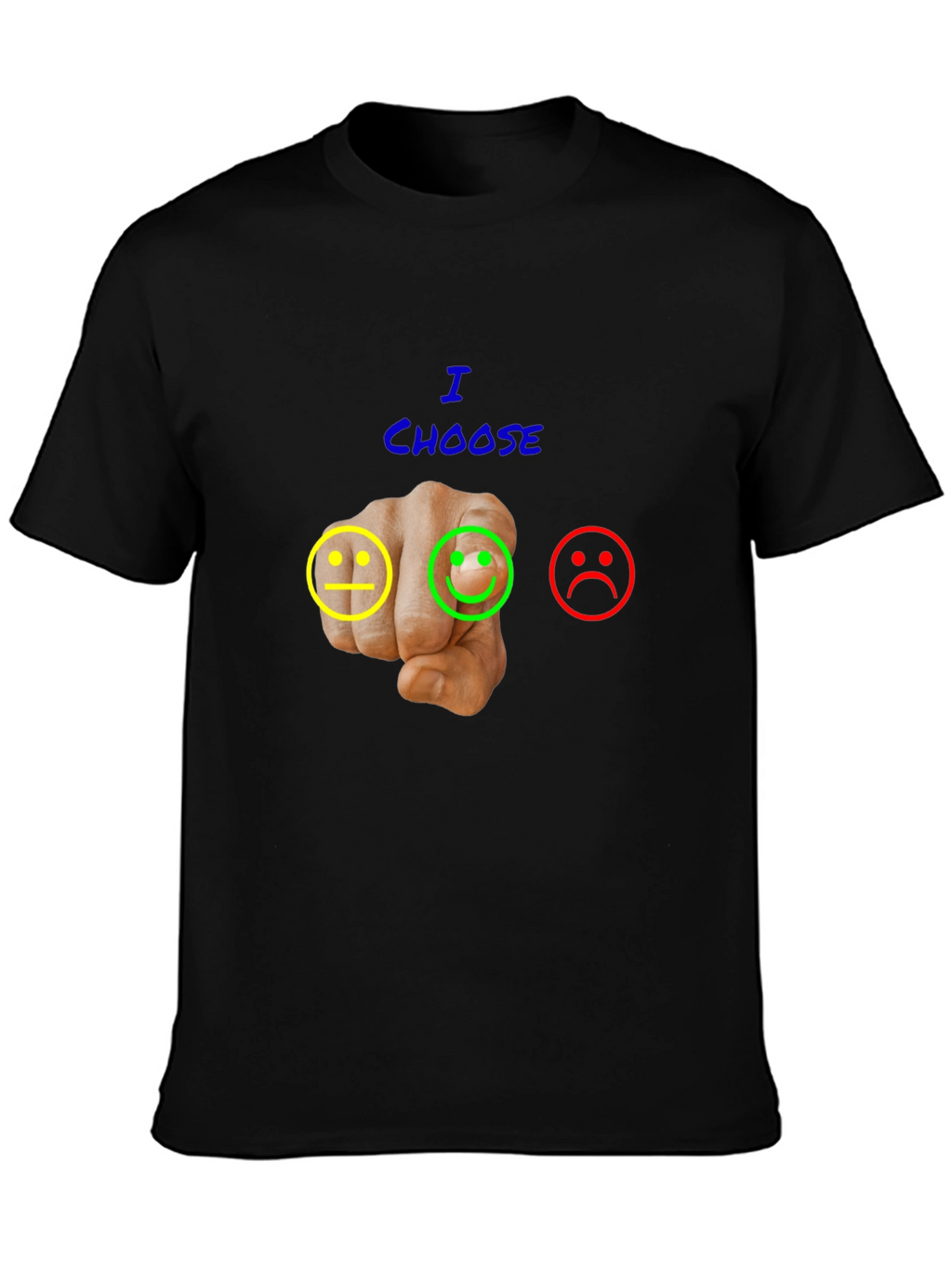 Choose Happy Graphic T-Shirt - Black Casual Tee