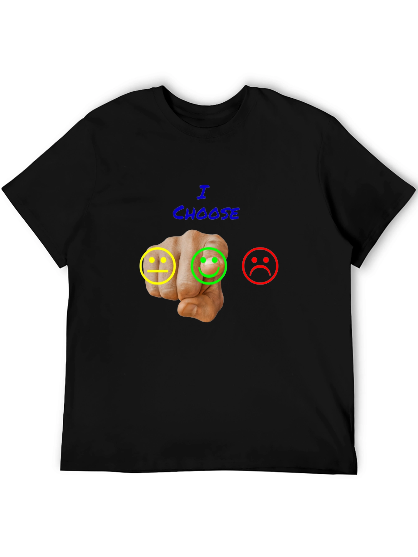 Choose Happy Graphic T-Shirt - Black Casual Tee