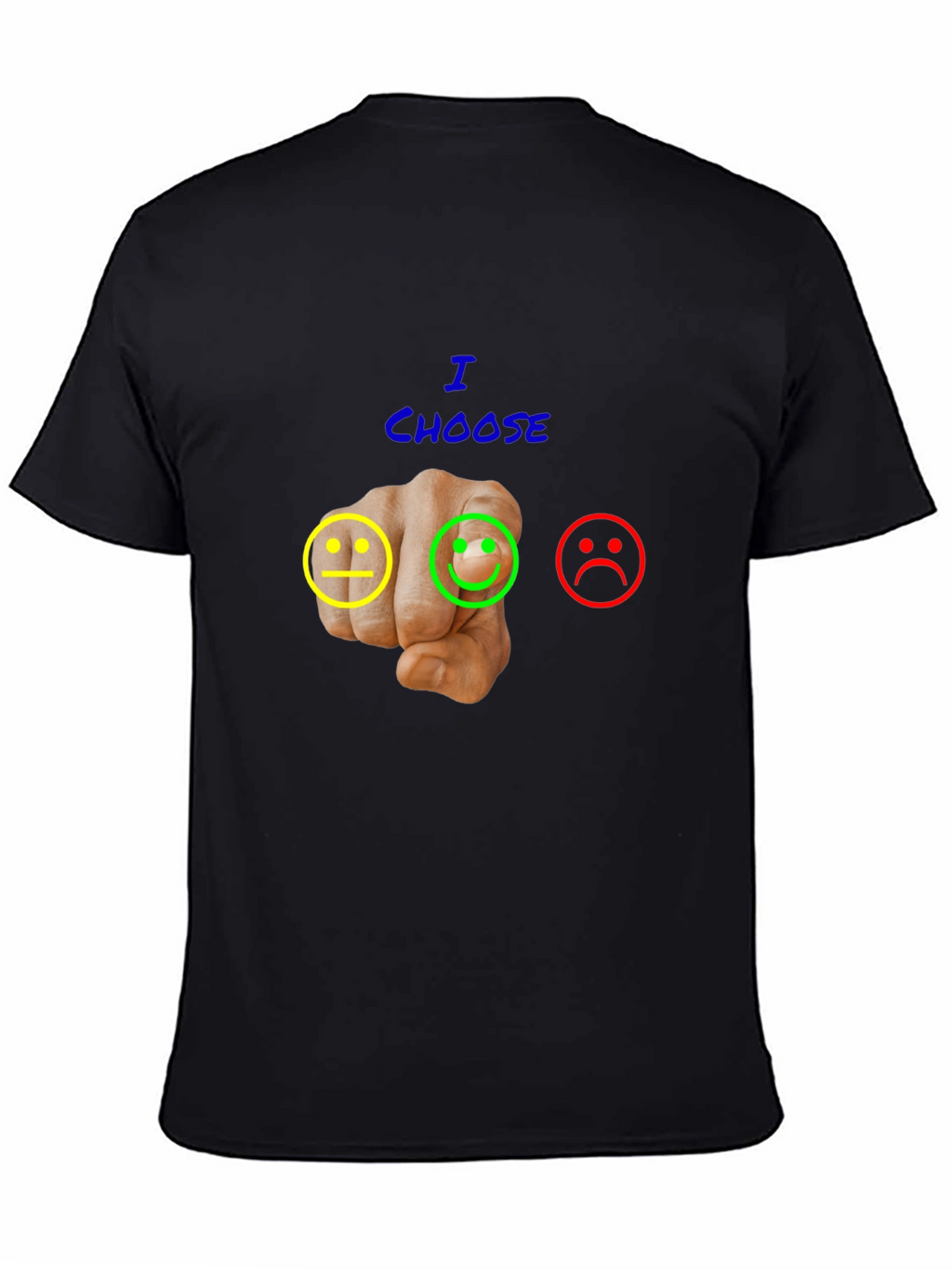 Choose Happy Graphic T-Shirt - Black Casual Tee