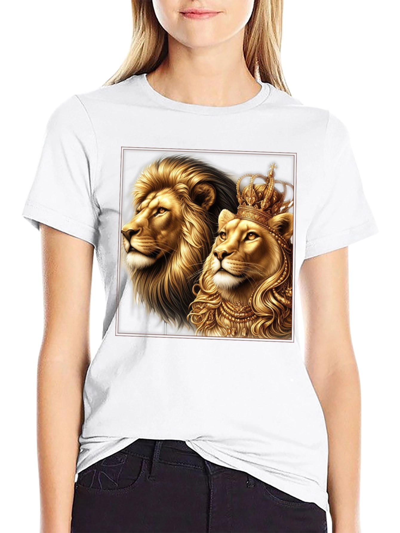 Royal Lion King & Queen Graphic Tee