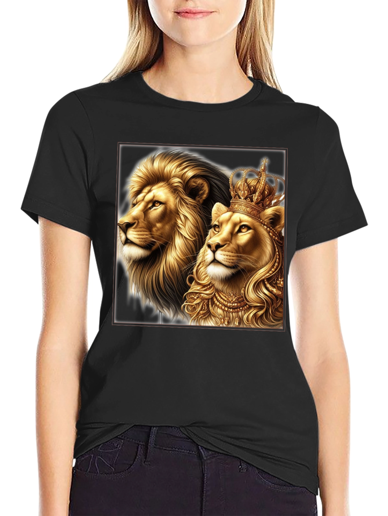 Royal Lion King & Queen Graphic Tee