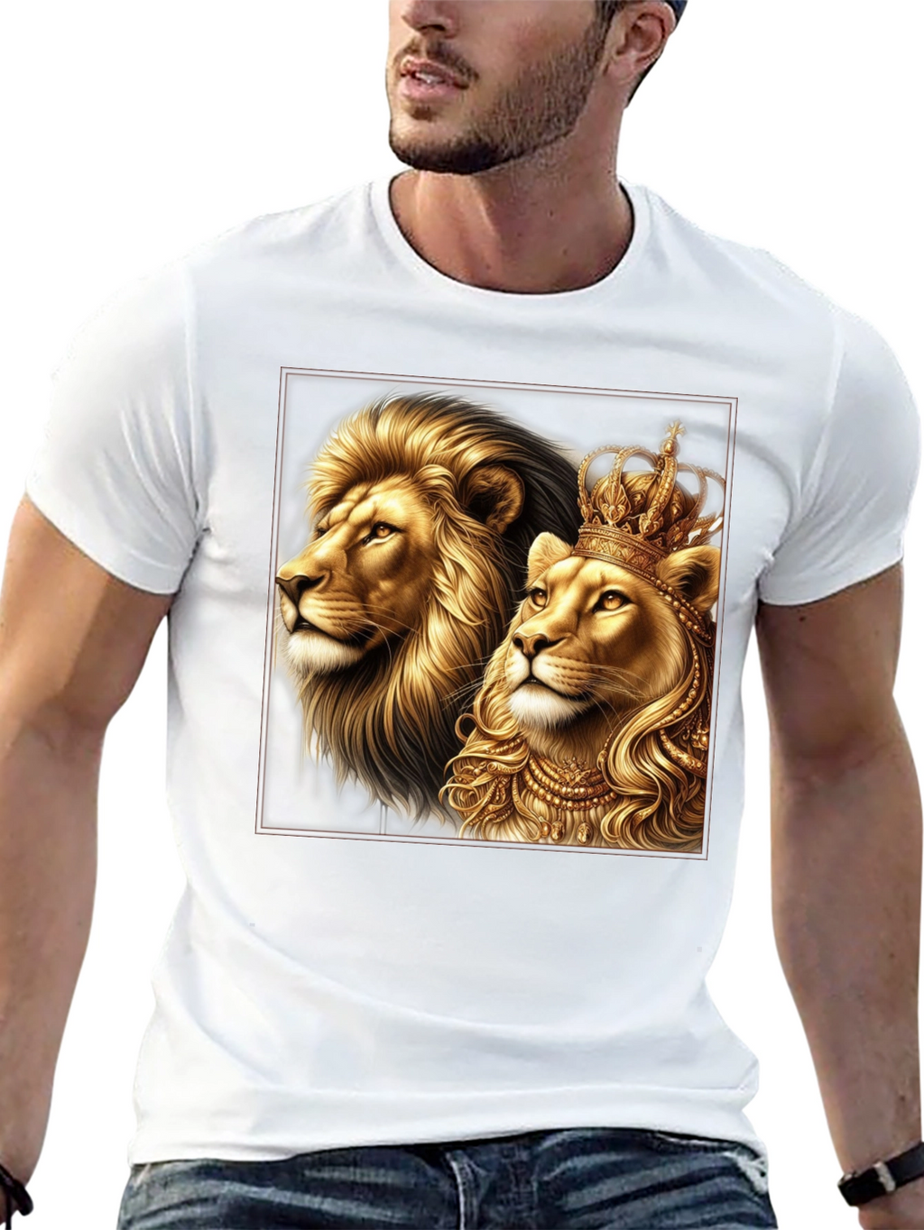 Royal Lion King & Queen Graphic Tee