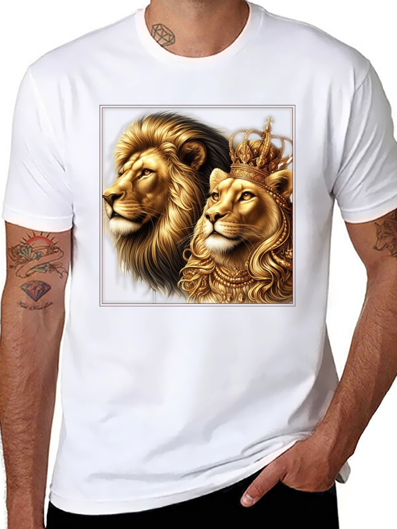 Royal Lion King & Queen Graphic Tee