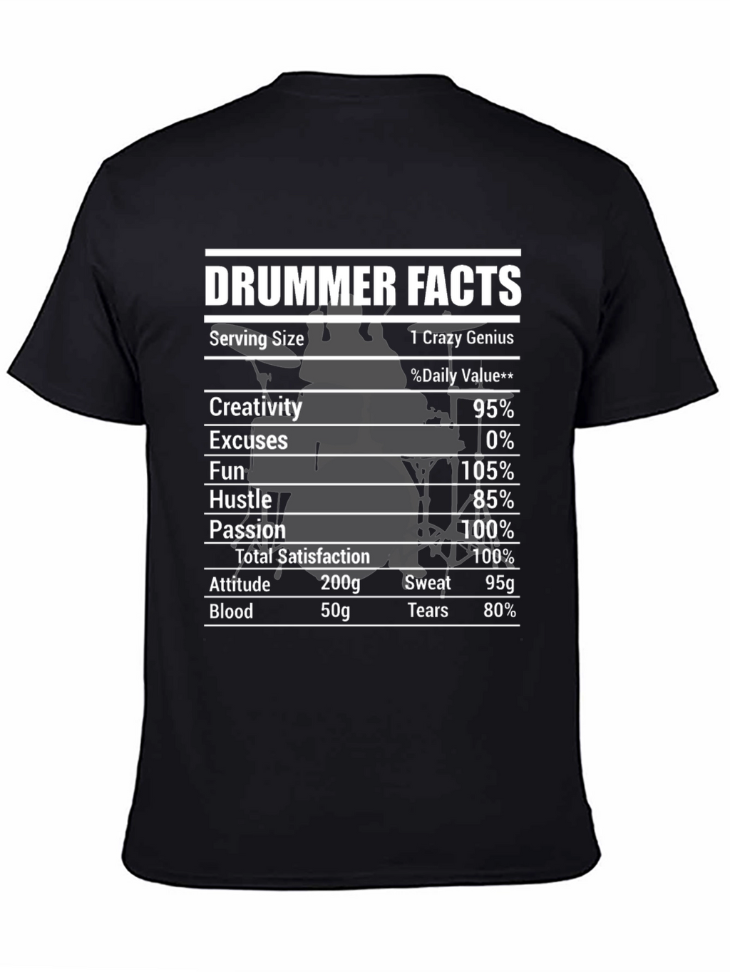 Drummer Facts Graphic Tee - Musician Gift