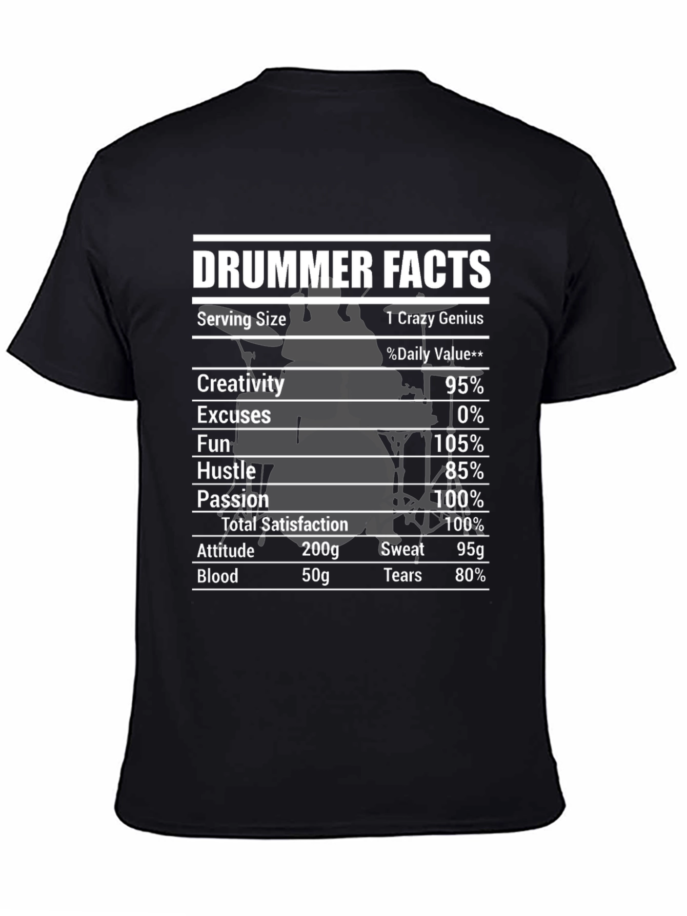 Drummer Facts Graphic Tee - Musician Gift