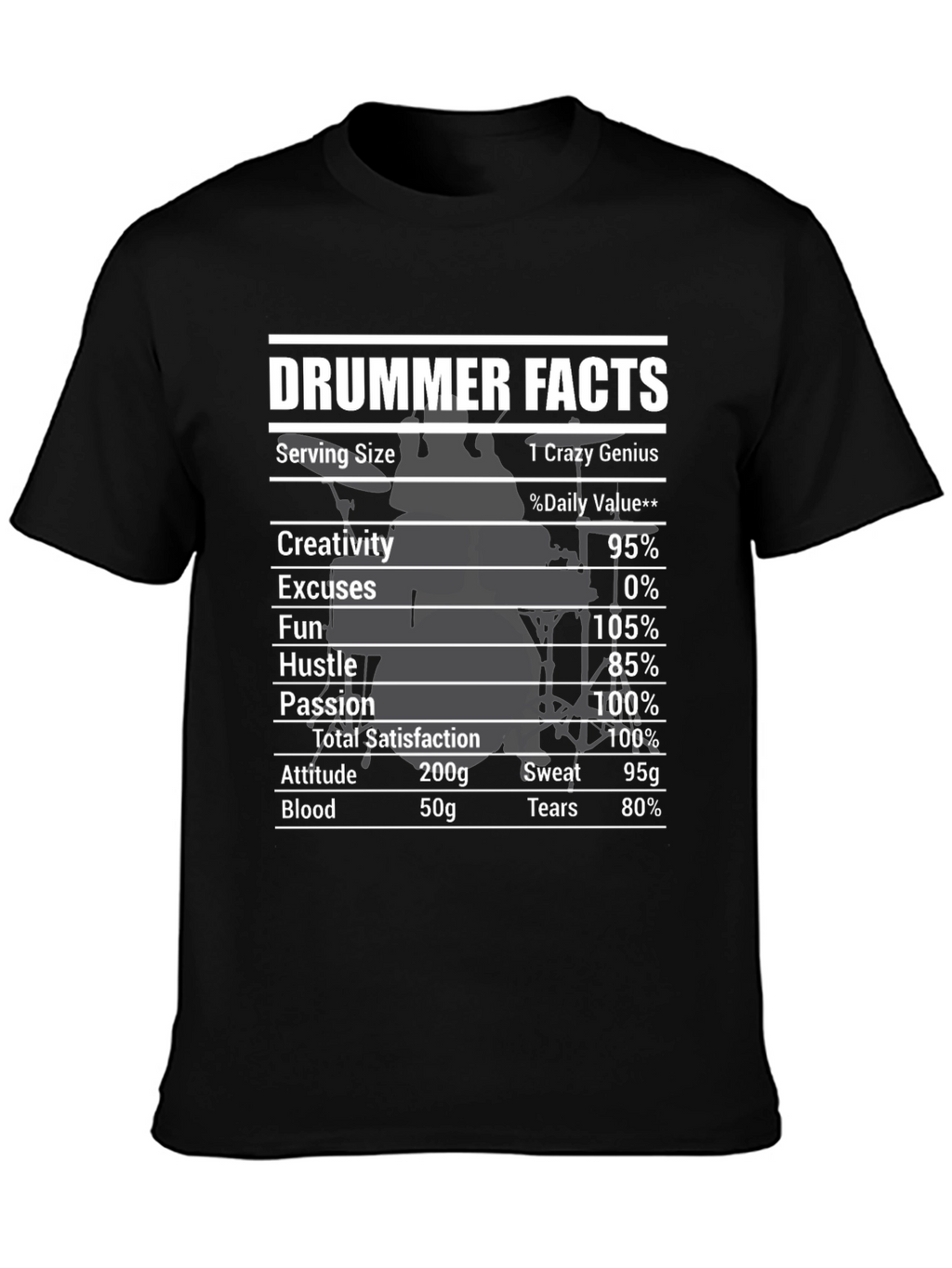 Drummer Facts Graphic Tee - Musician Gift