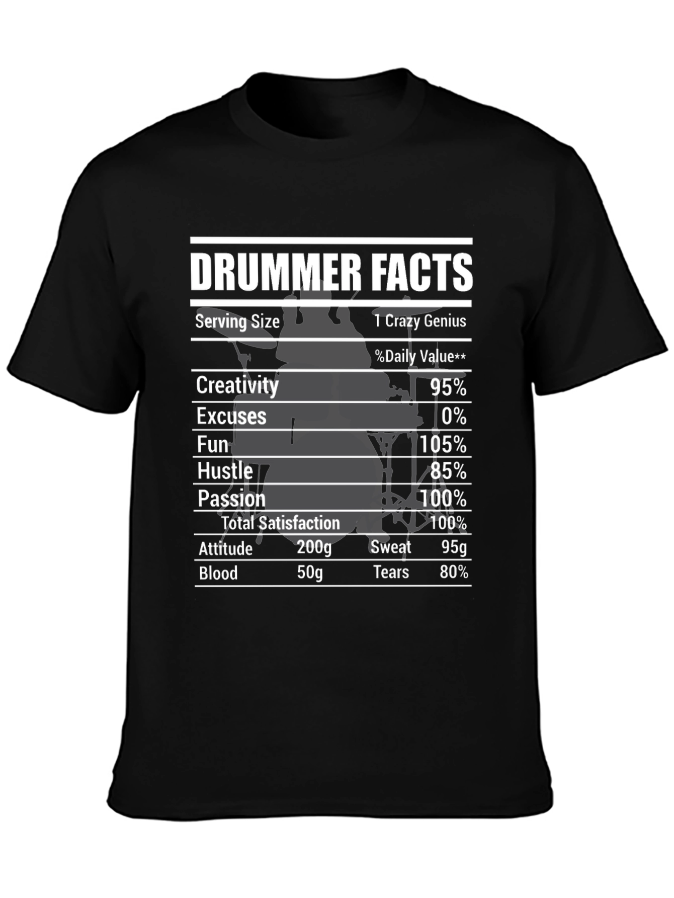 Drummer Facts Graphic Tee - Musician Gift
