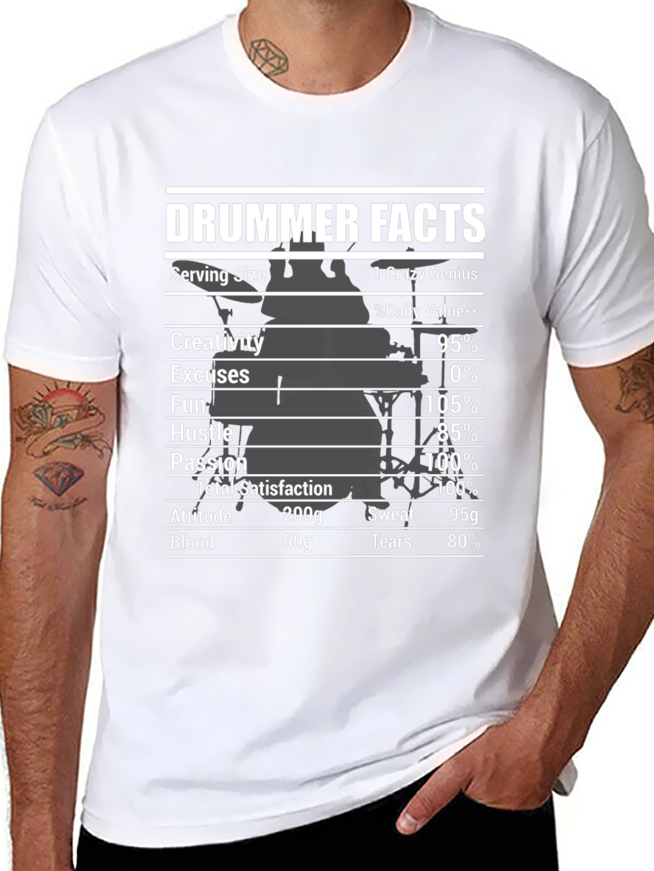Drummer Facts Graphic Tee - Musician Gift