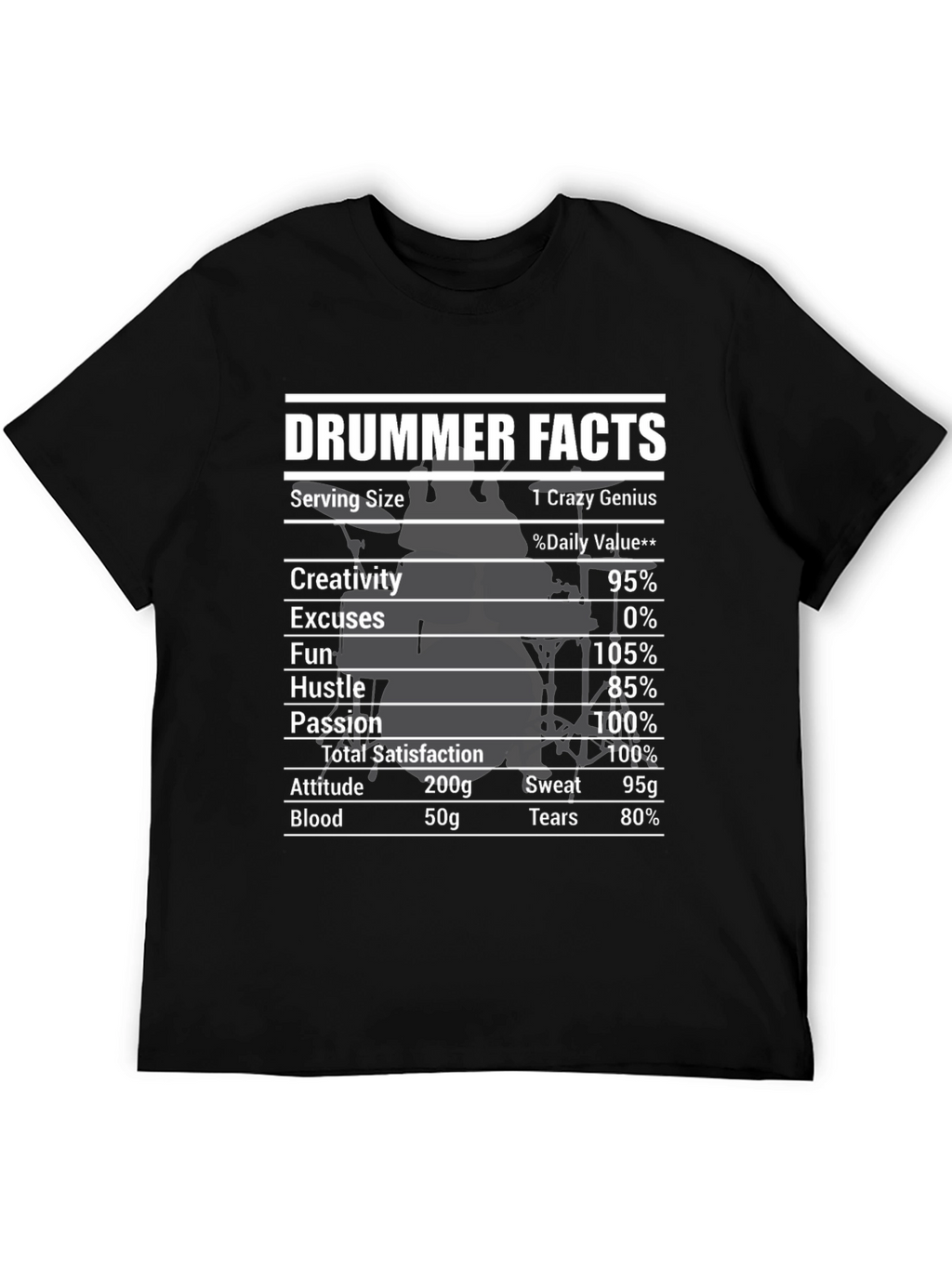 Drummer Facts Graphic Tee - Musician Gift