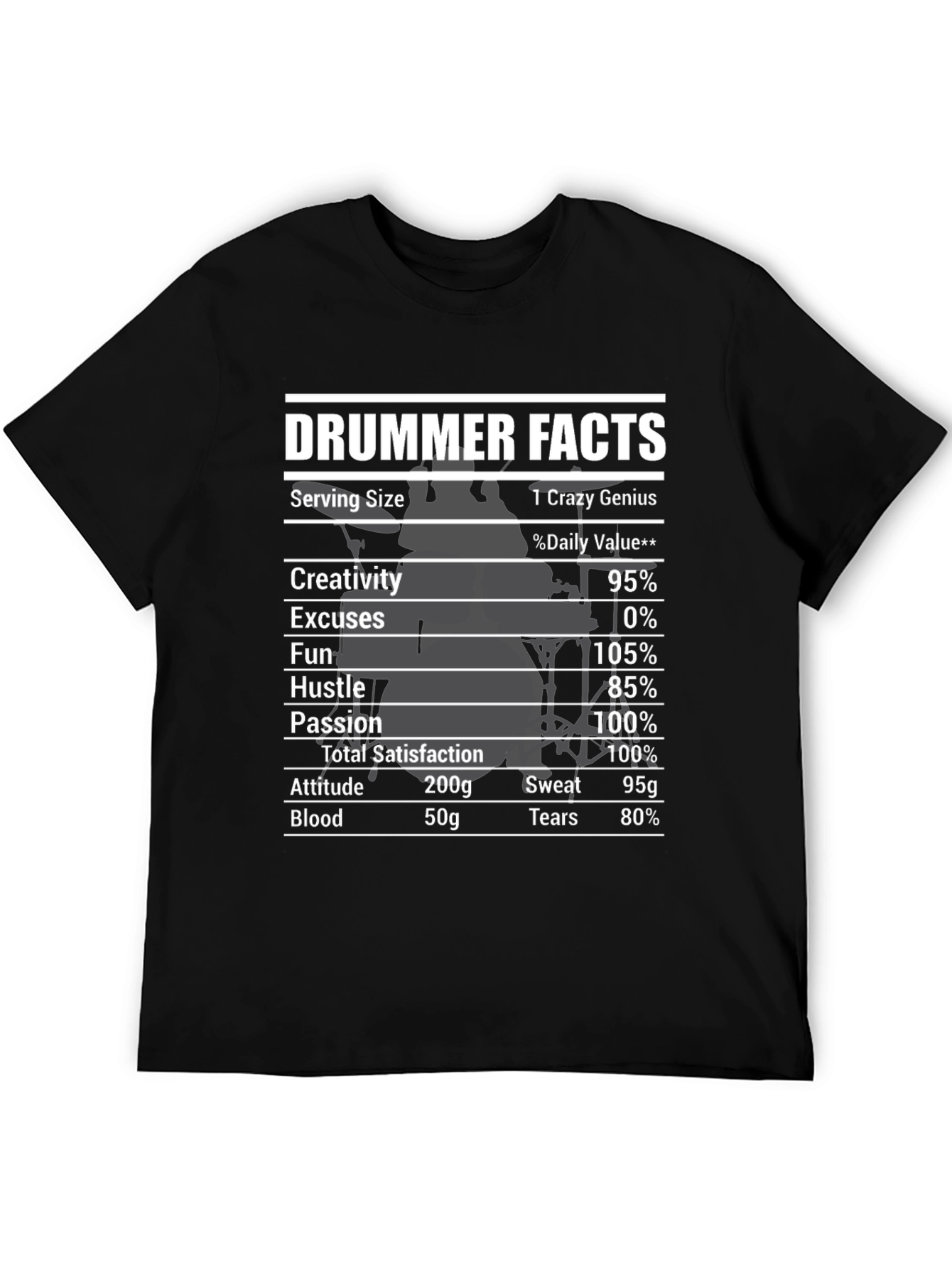 Drummer Facts Graphic Tee - Musician Gift