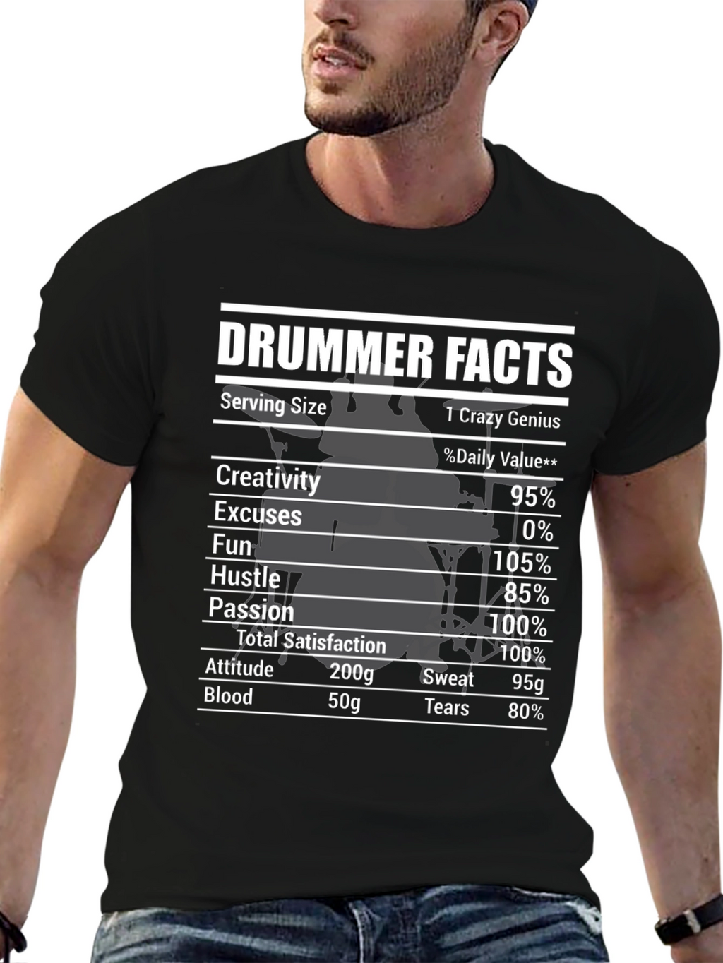 Drummer Facts Graphic Tee - Musician Gift