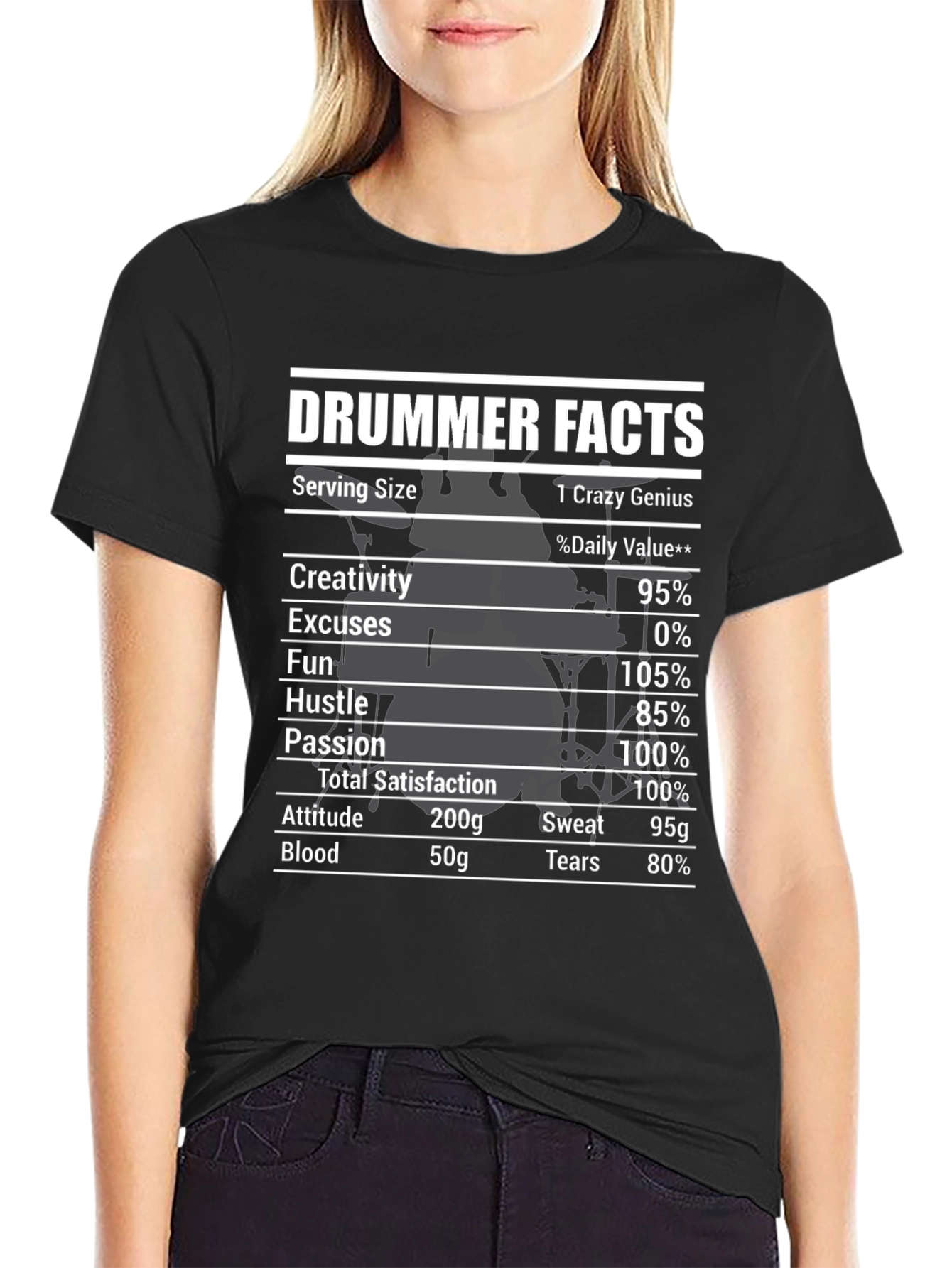 Drummer Facts Graphic Tee - Musician Gift