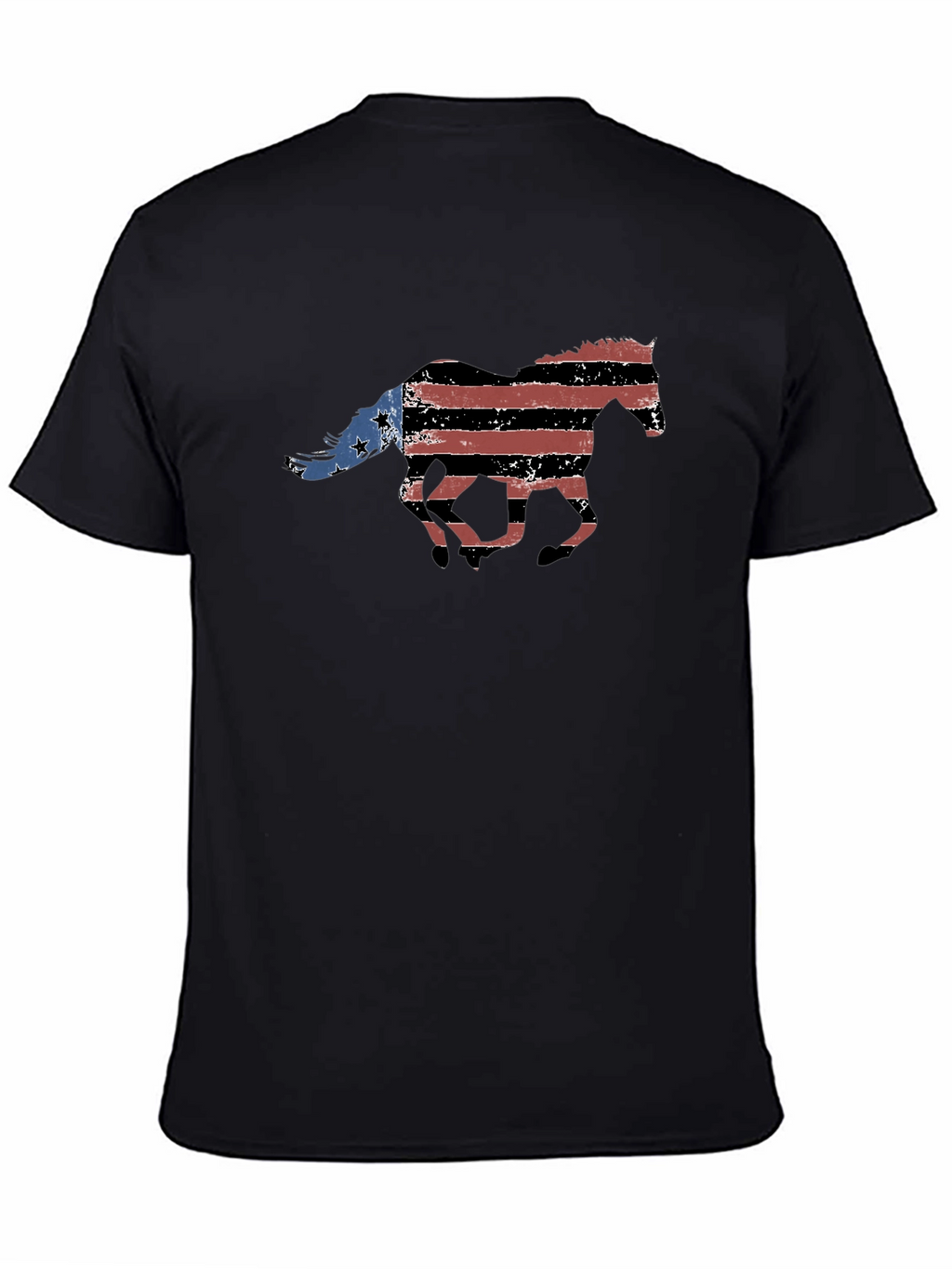 American Flag Horse Graphic T-Shirt