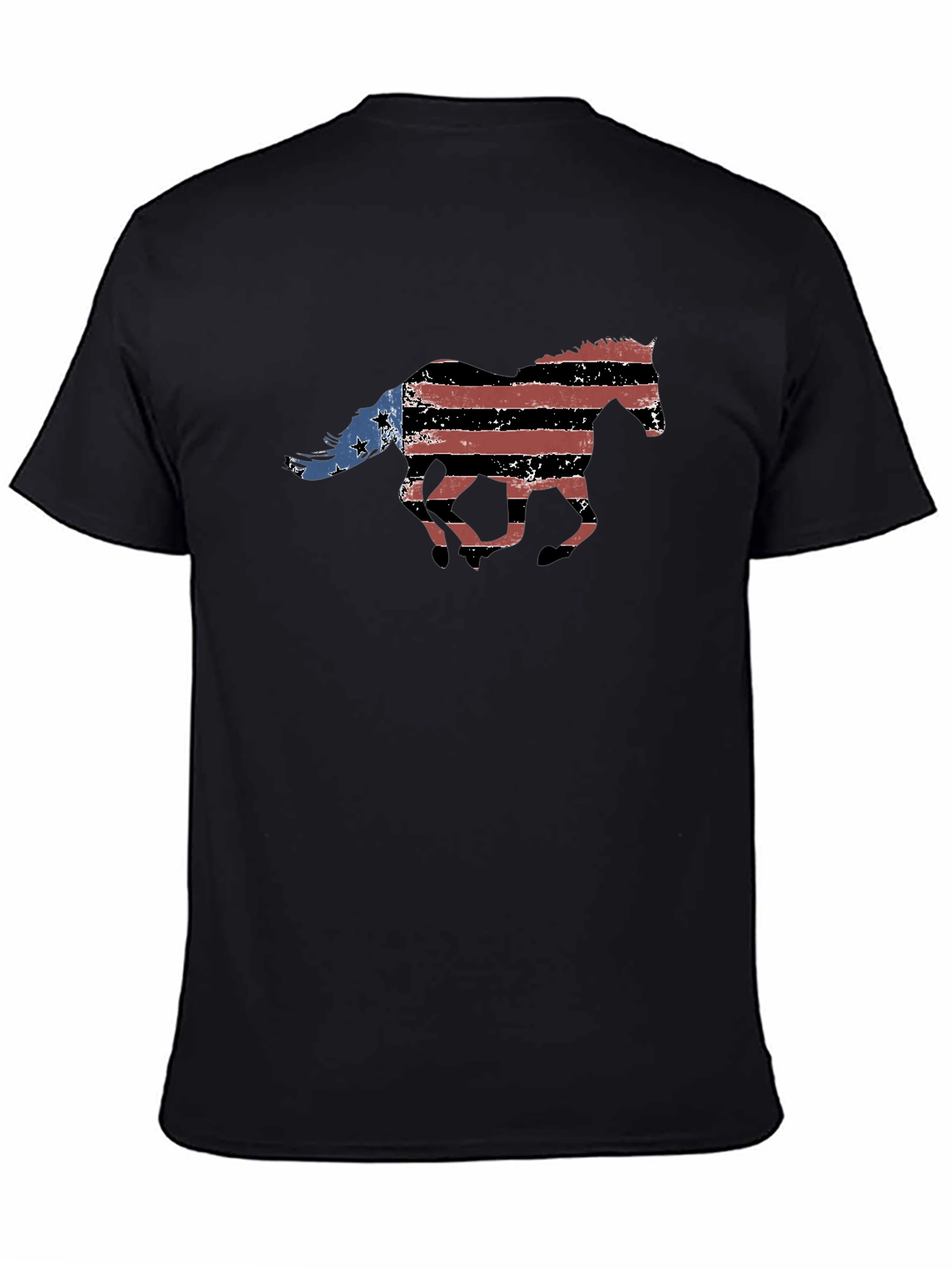 American Flag Horse Graphic T-Shirt