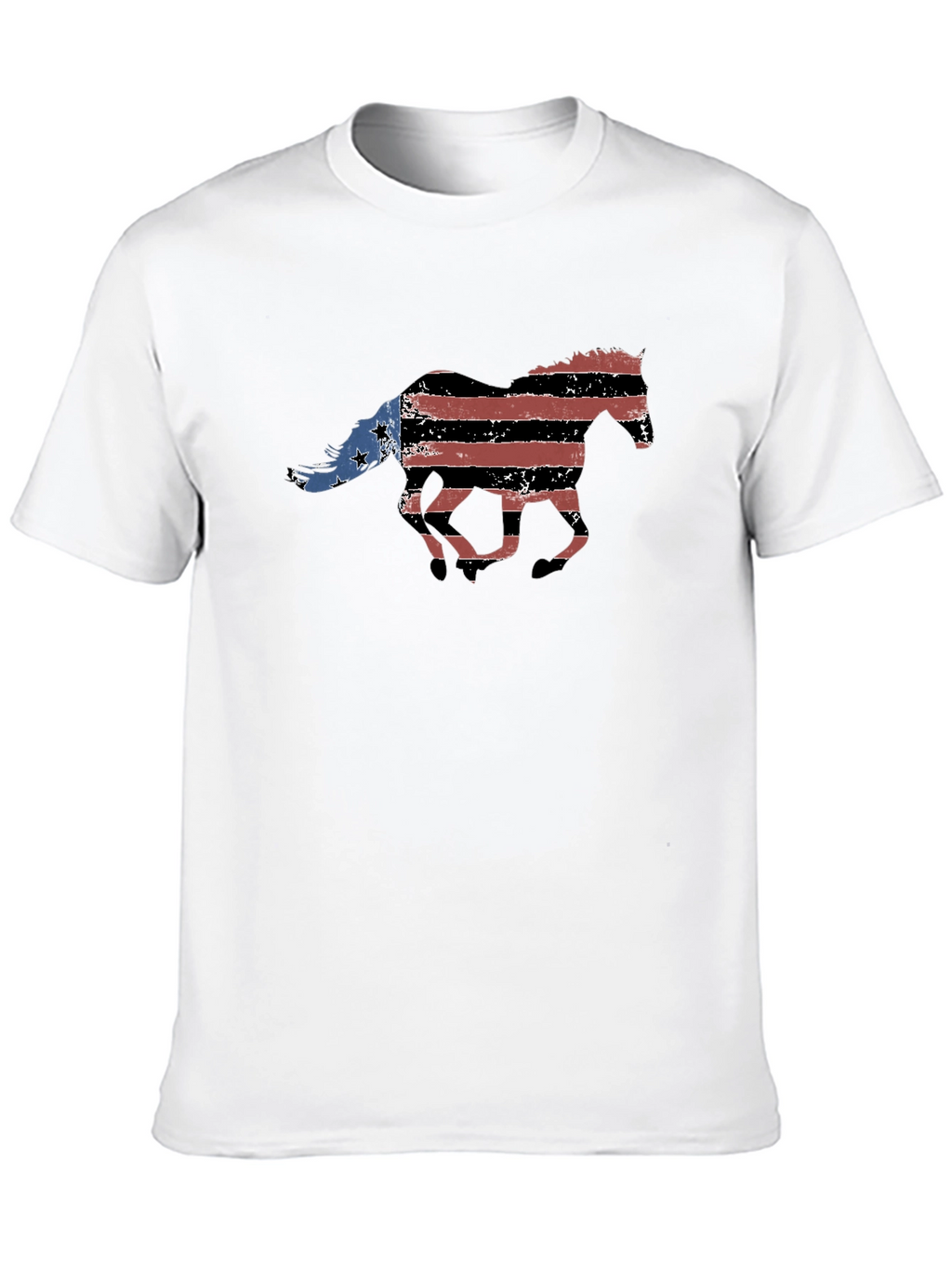 American Flag Horse Graphic T-Shirt
